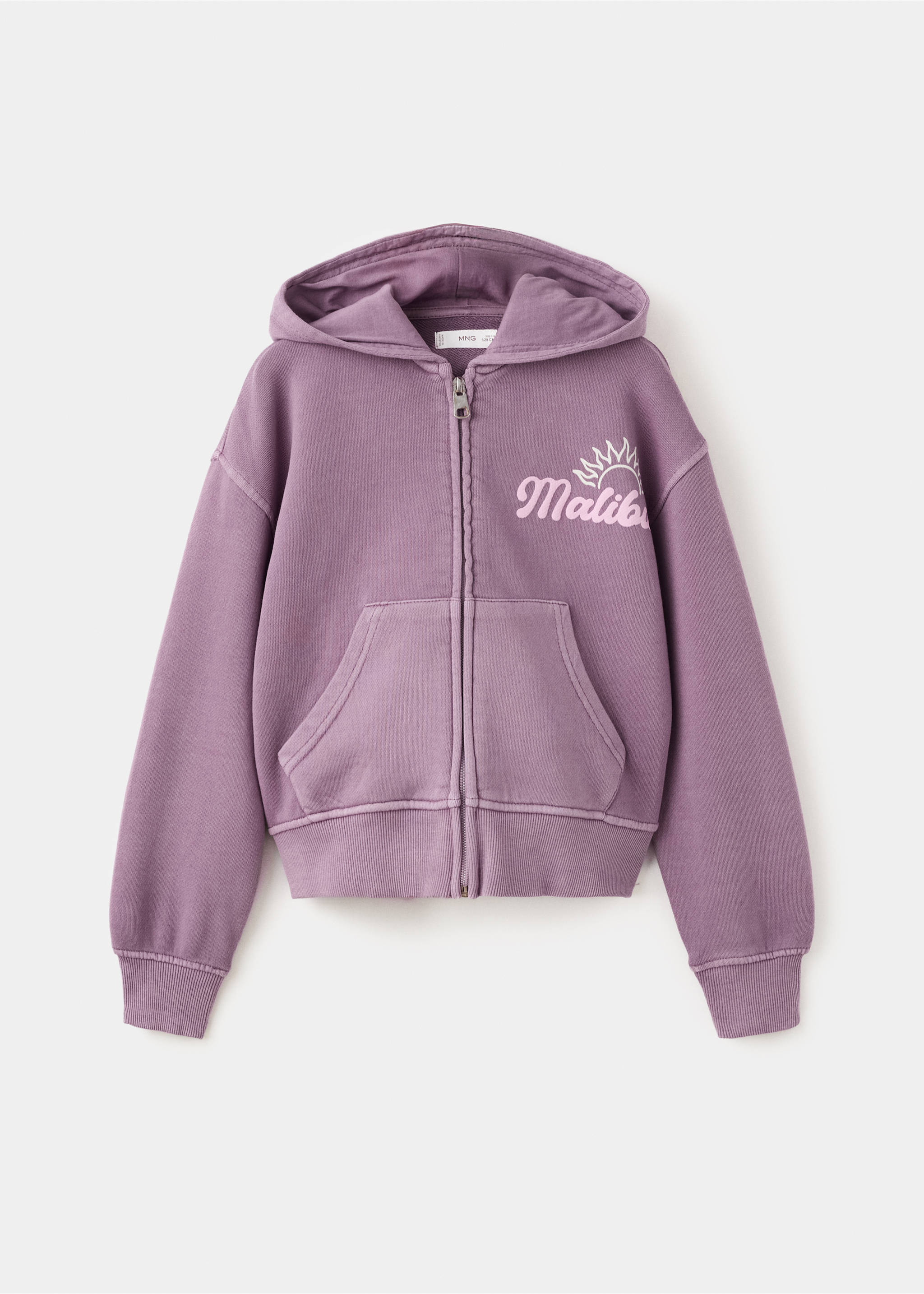 Sweat zippé imprimé - Article sans modèle, Violet. Ref: 27044103-00.