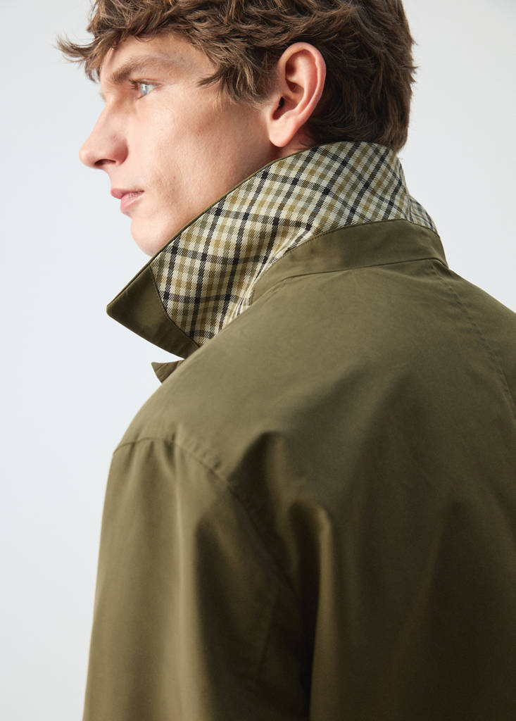 Water-repellent parka with detachable gilet — Olive Green