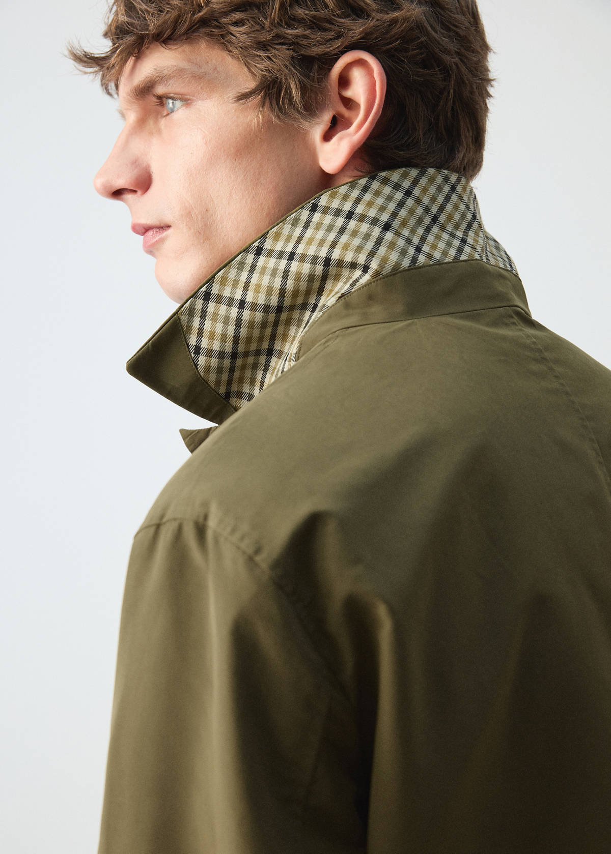 Water-repellent parka with detachable gilet — Olive Green