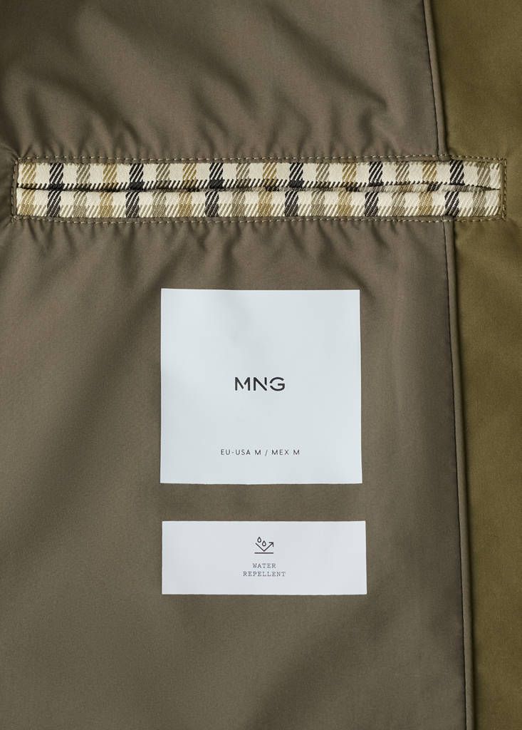 Water-repellent parka with detachable gilet — Olive Green