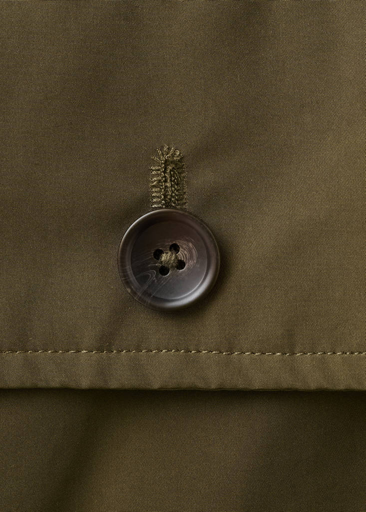 Water-repellent parka with detachable gilet — Olive Green