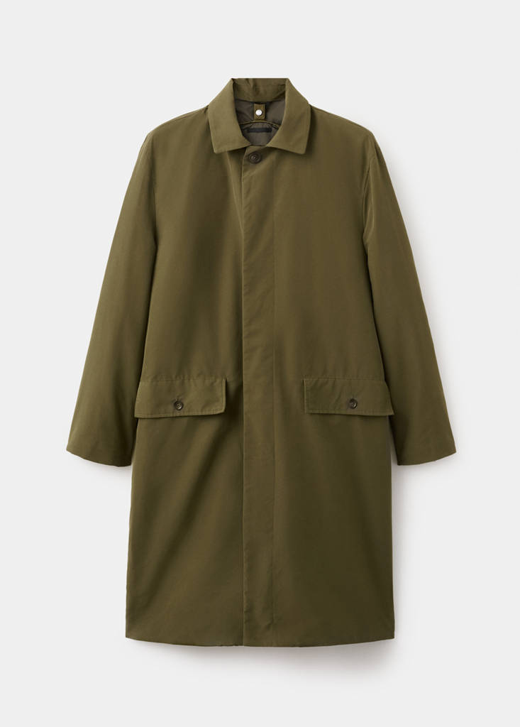 Water-repellent parka with detachable gilet — Olive Green