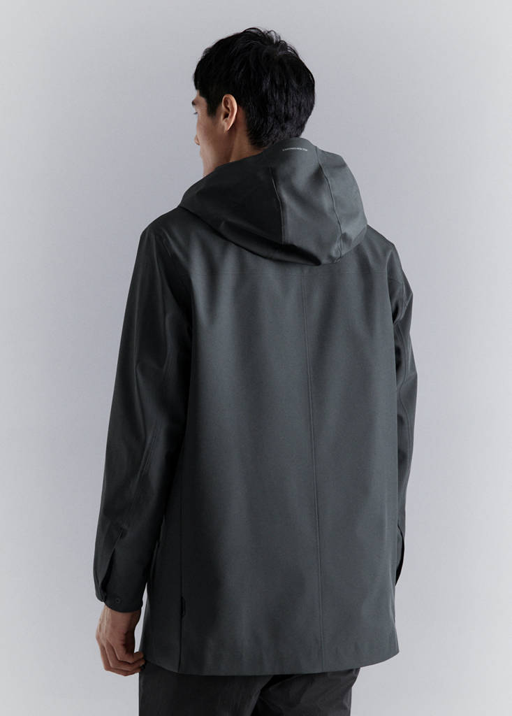 Water-repellent parka with pockets — Dark Grey