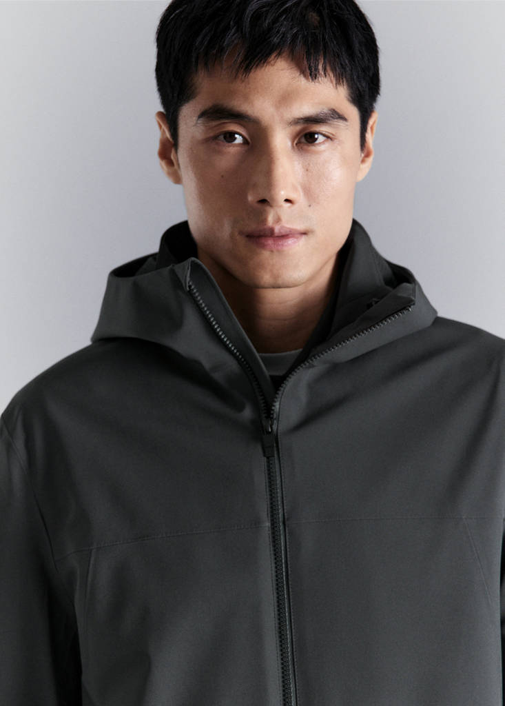 Water-repellent parka with pockets — Dark Grey