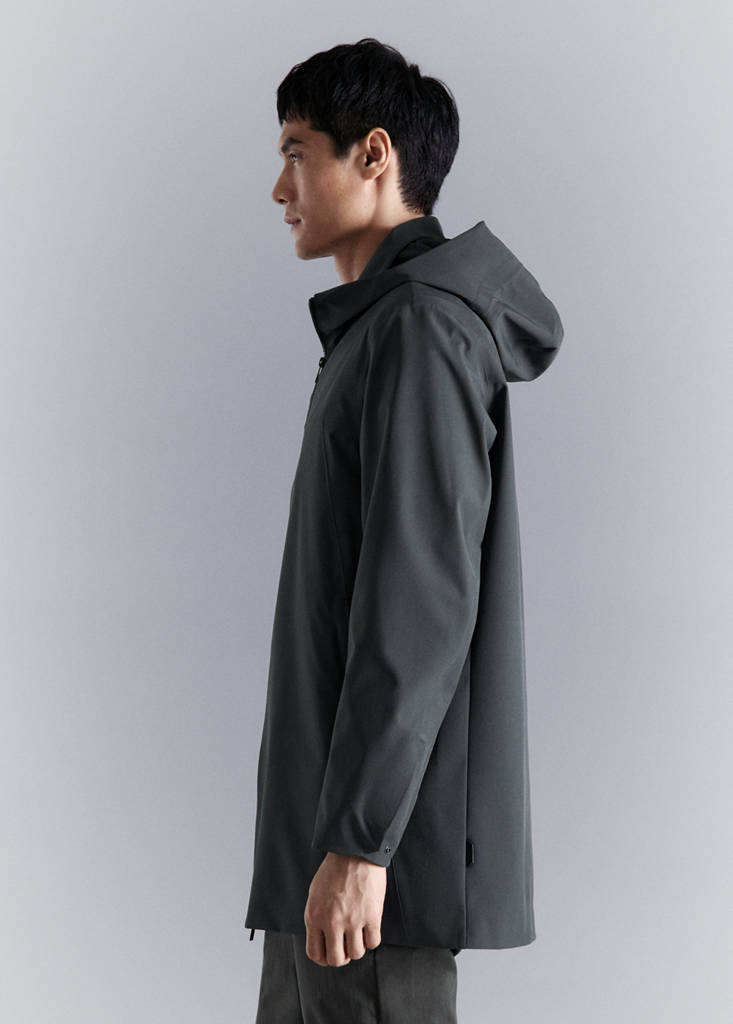 Water-repellent parka with pockets — Dark Grey