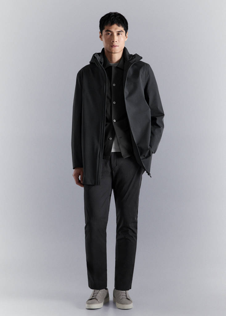 Water-repellent parka with pockets — Dark Grey