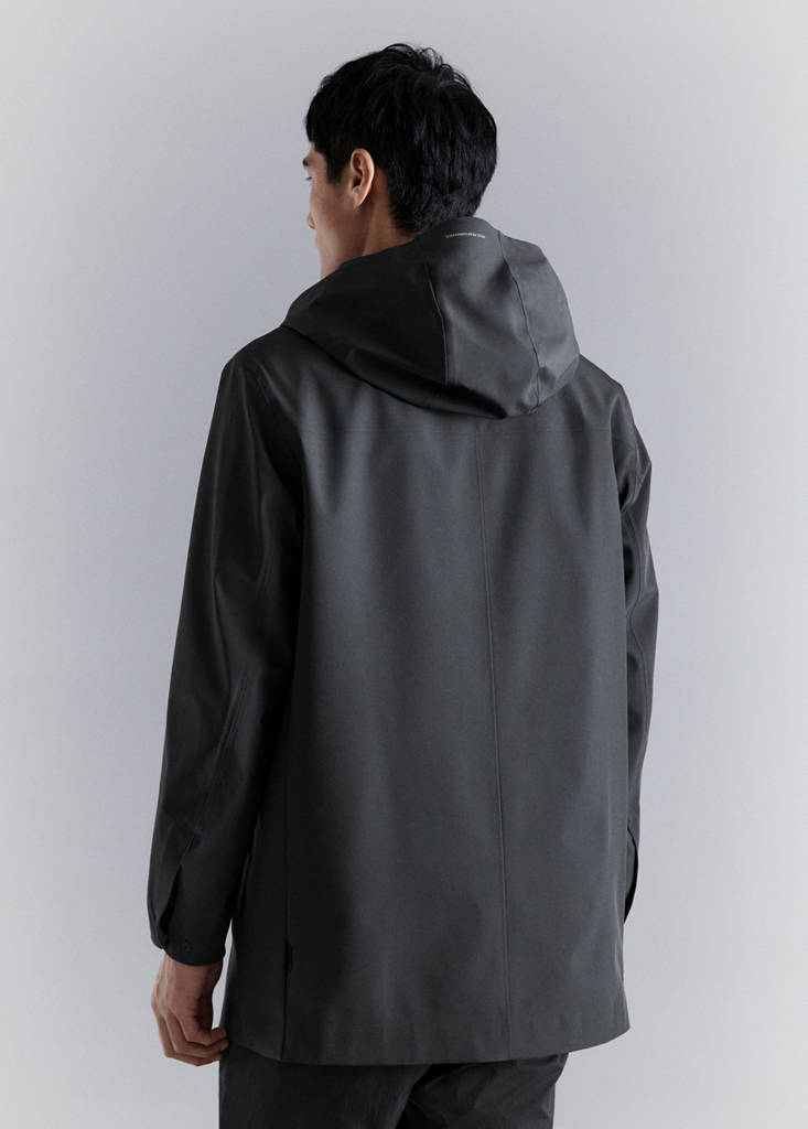 Water-repellent parka with pockets — Dark Grey