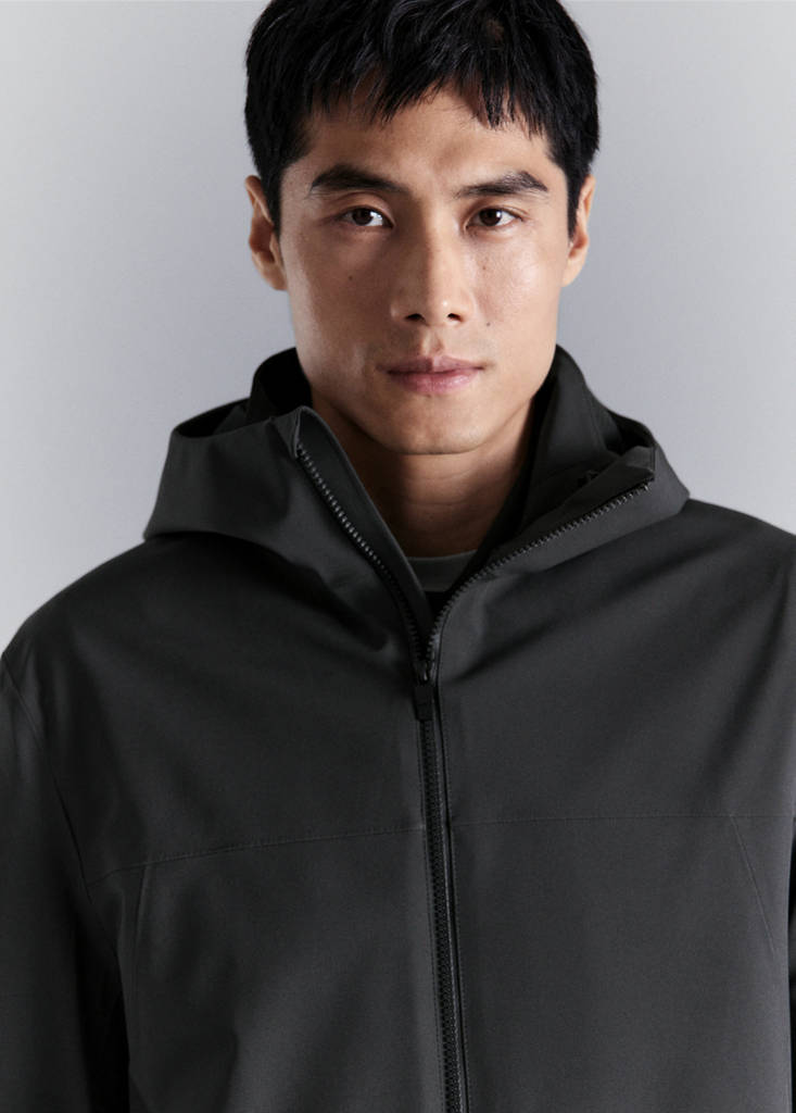 Water-repellent parka with pockets — Dark Grey