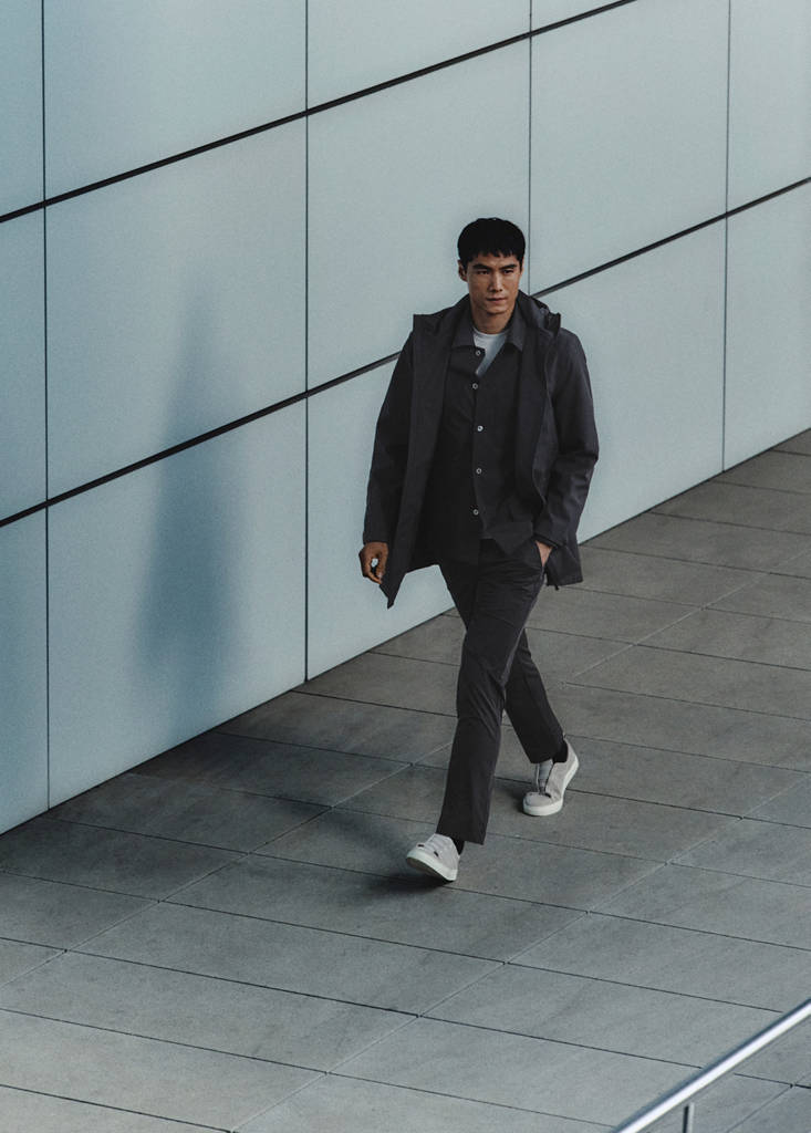 Water-repellent parka with pockets — Dark Grey