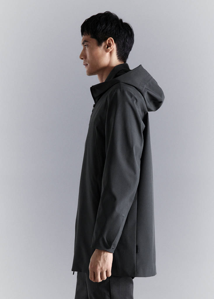 Water-repellent parka with pockets — Dark Grey