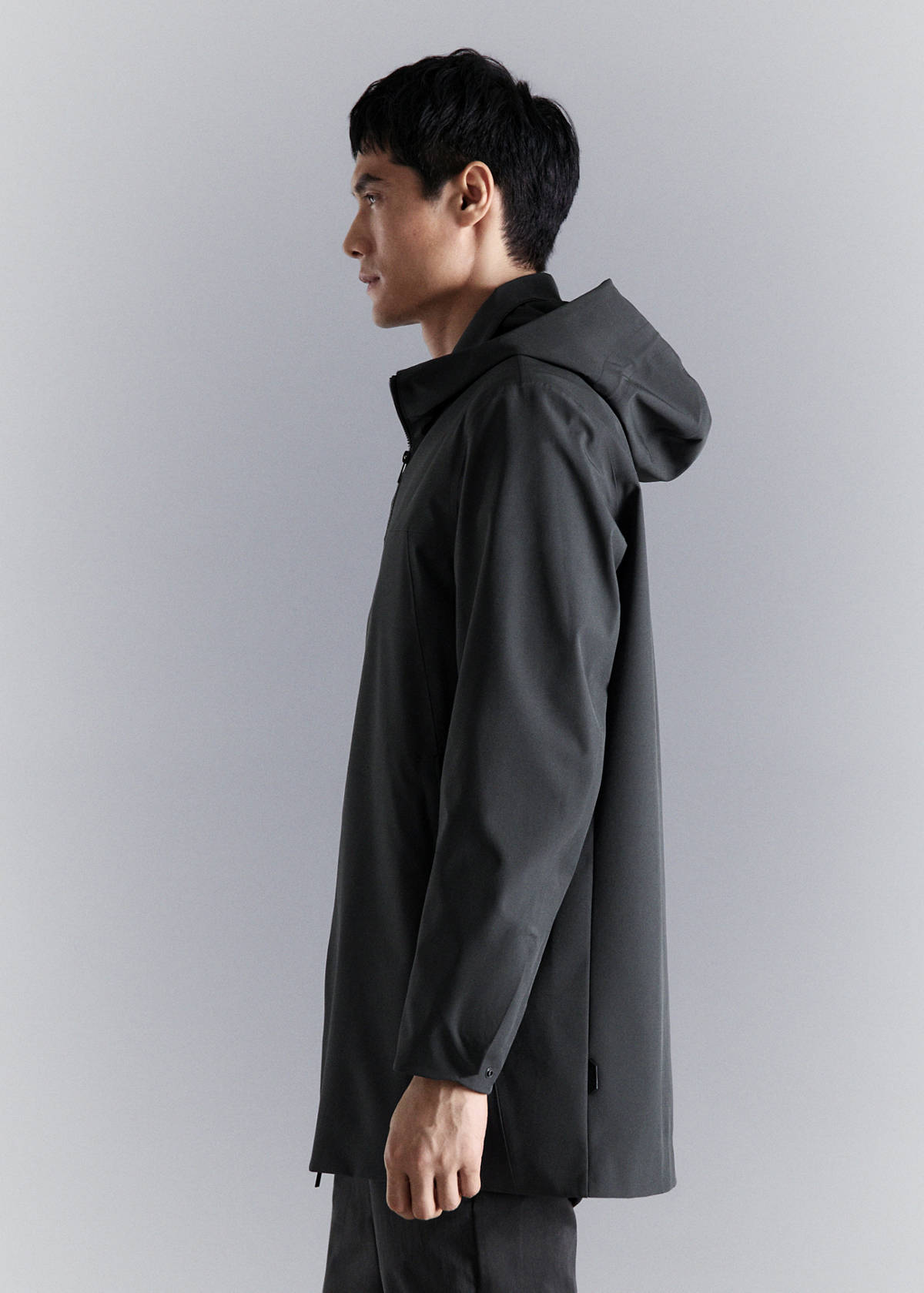 Water-repellent parka with pockets — Dark Grey