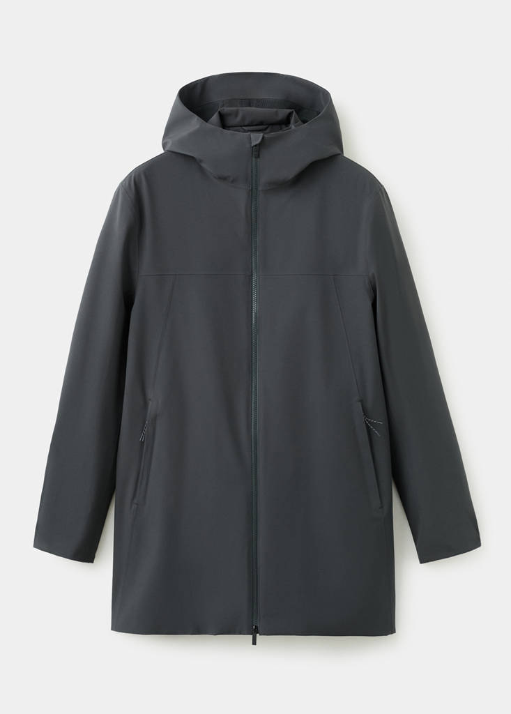 Water-repellent parka with pockets — Dark Grey