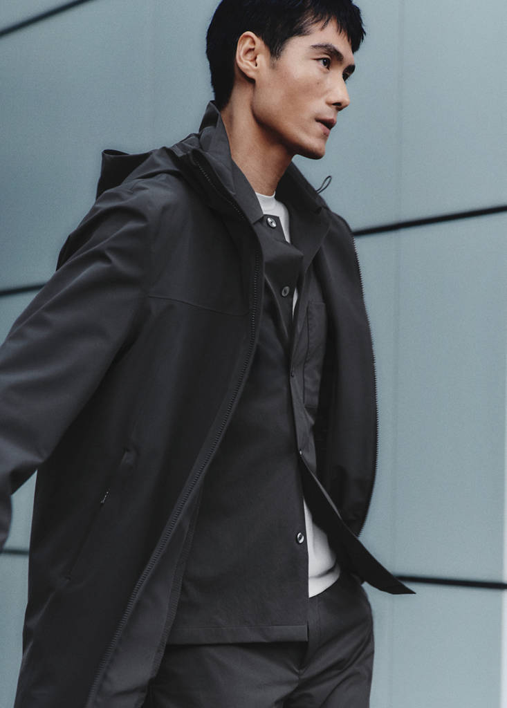 Water-repellent parka with pockets — Dark Grey