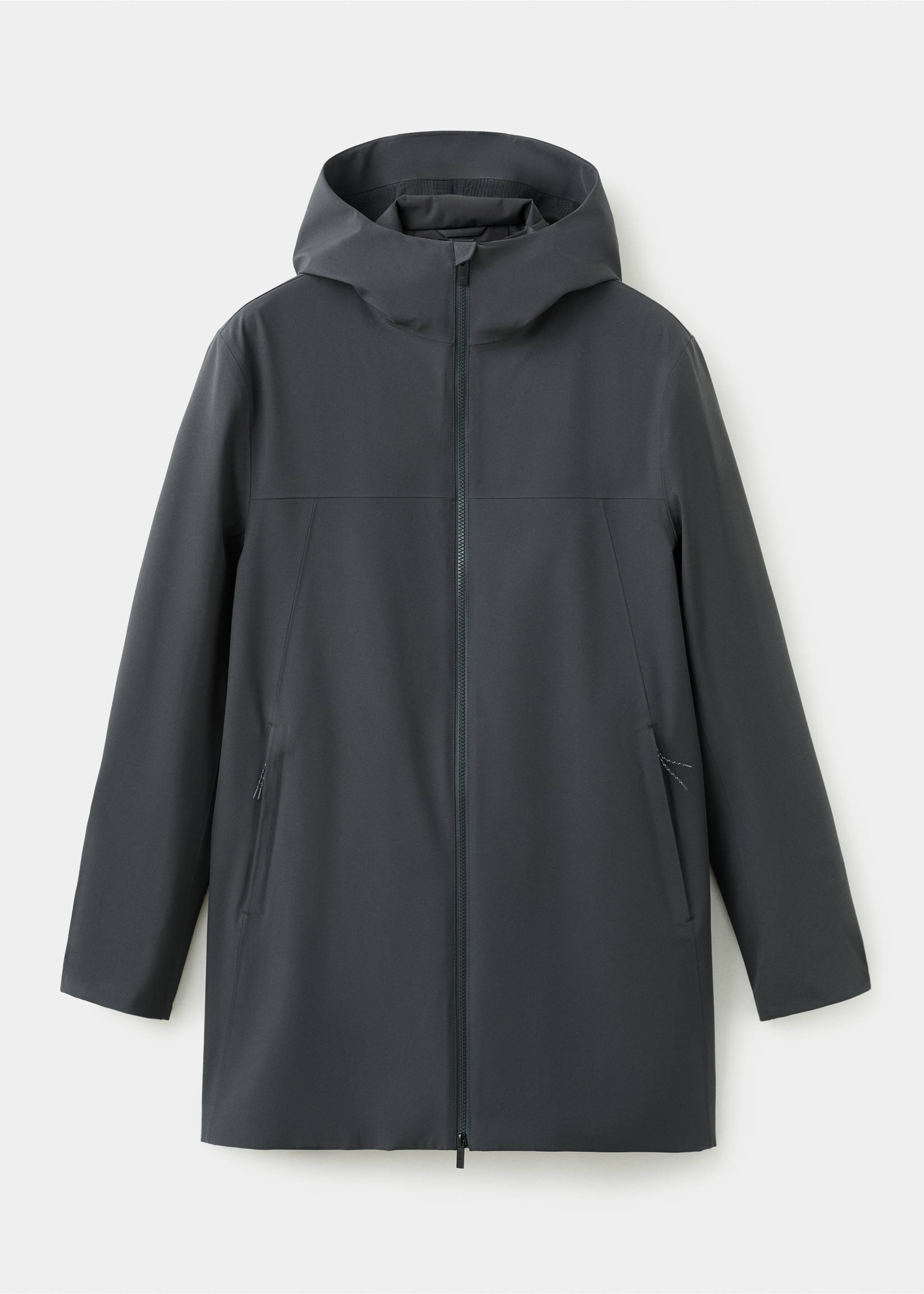 Water-repellent parka with pockets - Article without model, Dark Grey. Ref: 27044407-00.