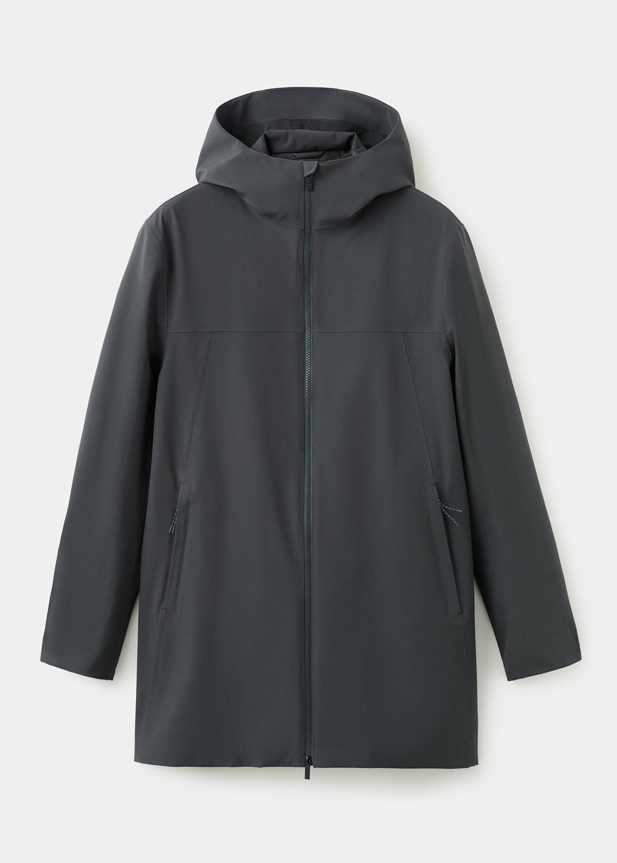 Water-repellent parka with pockets — Dark Grey