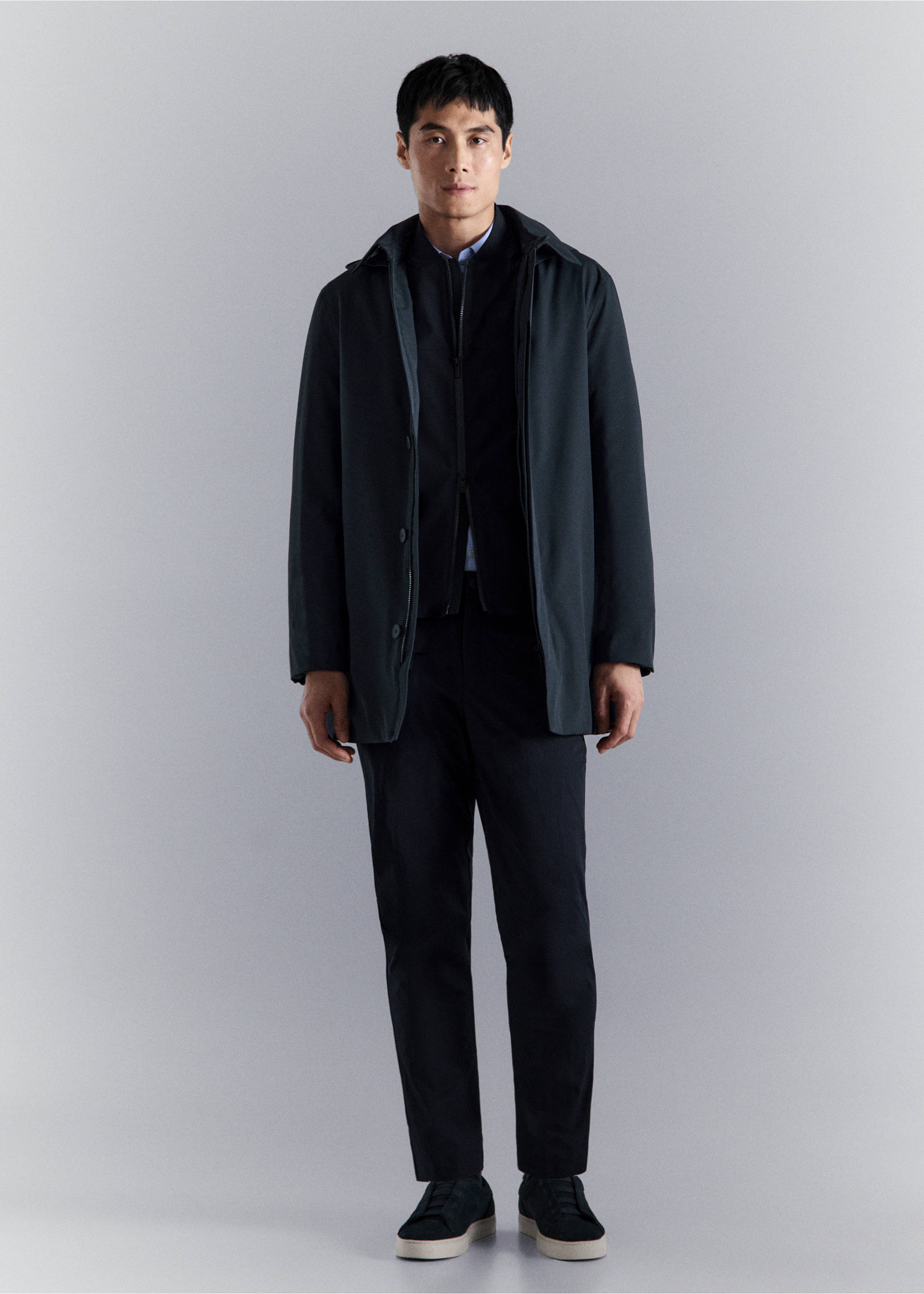 Parka packable capucha desmontable tecnología Thermore® - Plano general, Azul marino. Ref: 27044408-00.