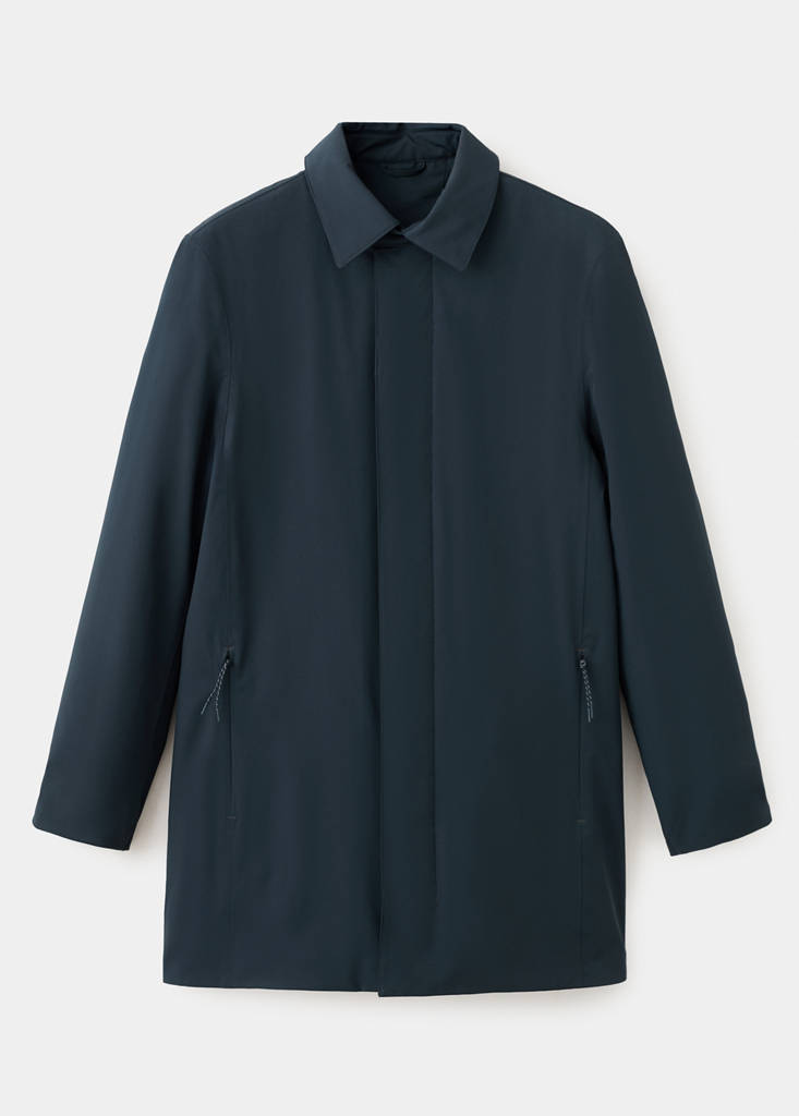 Packable parka with removable hood and Thermore® technology — Navy