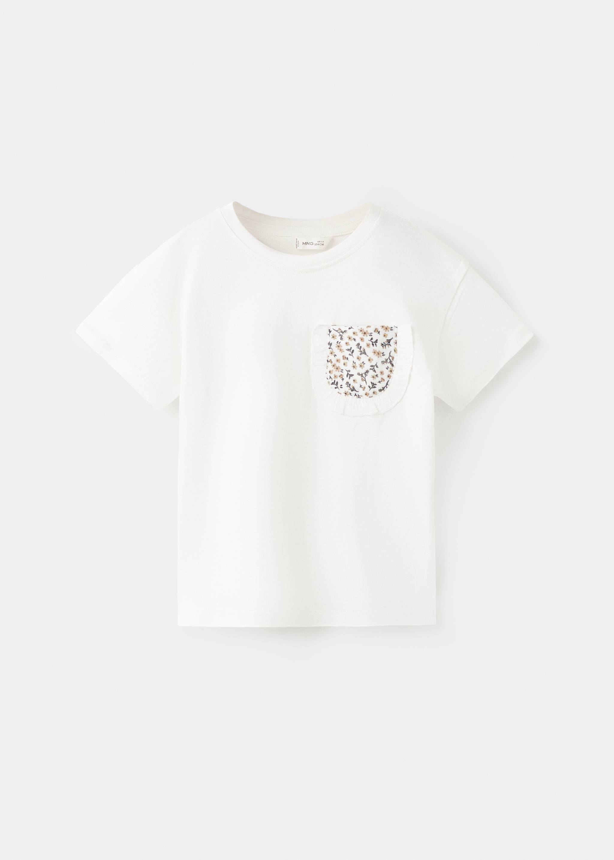 Cotton T-shirt with embroidered pocket - Article without model