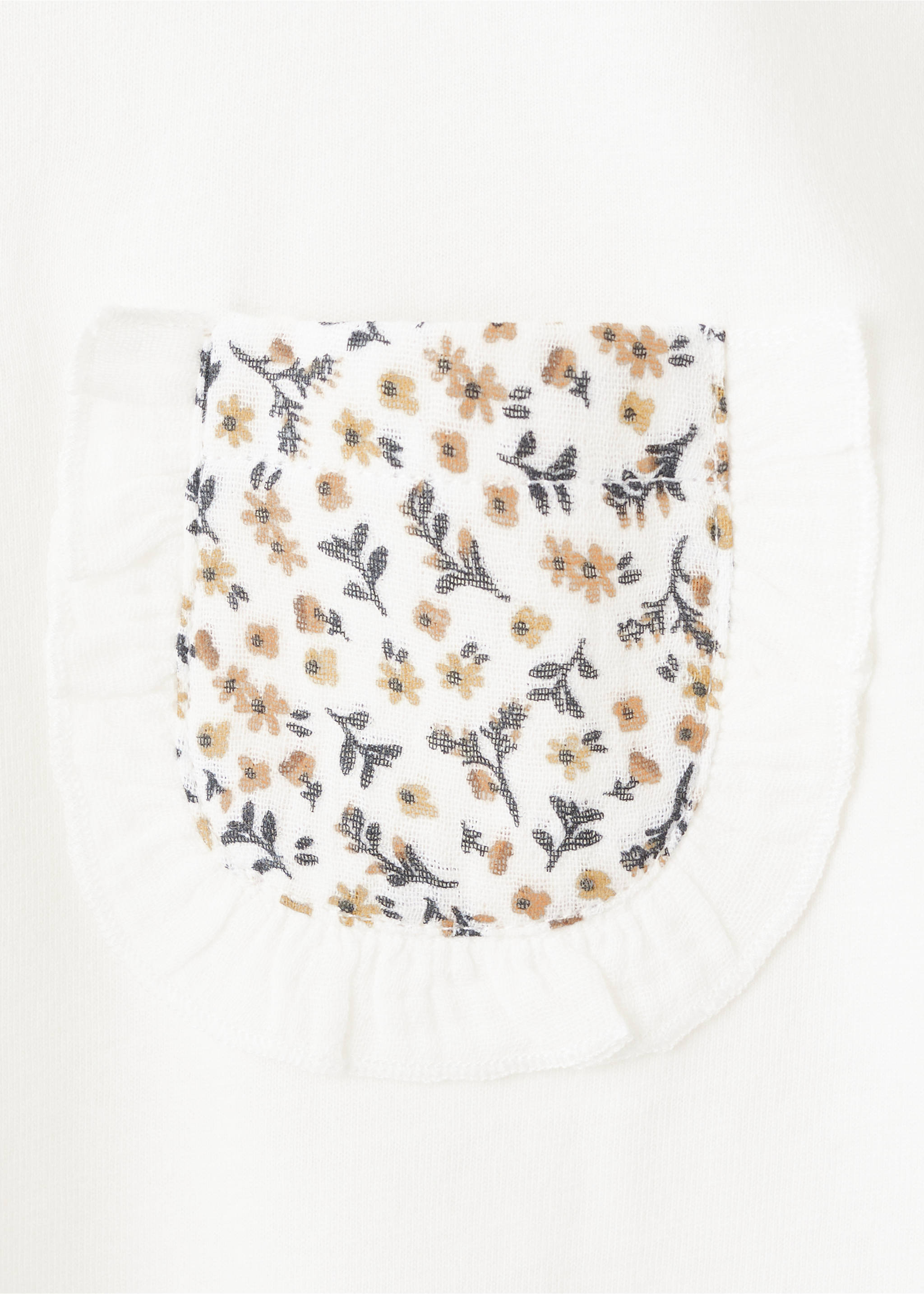 Cotton T-shirt with embroidered pocket - Details of the article 8, Off White. Ref: 27044409-00.