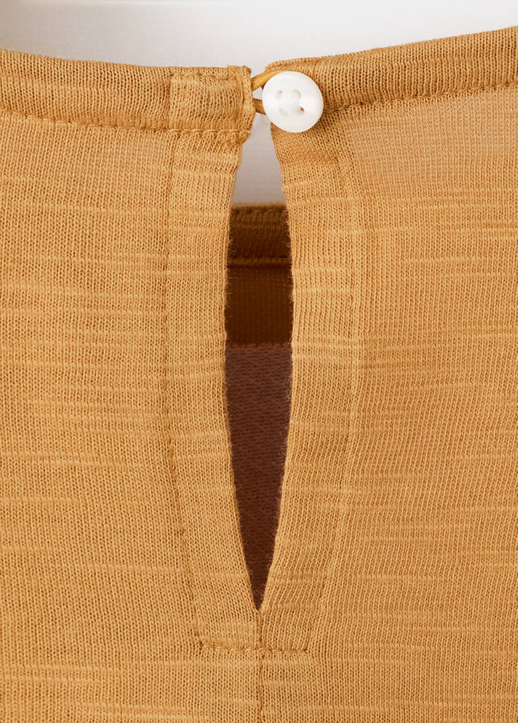 Frills cotton t-shirt — Ochre