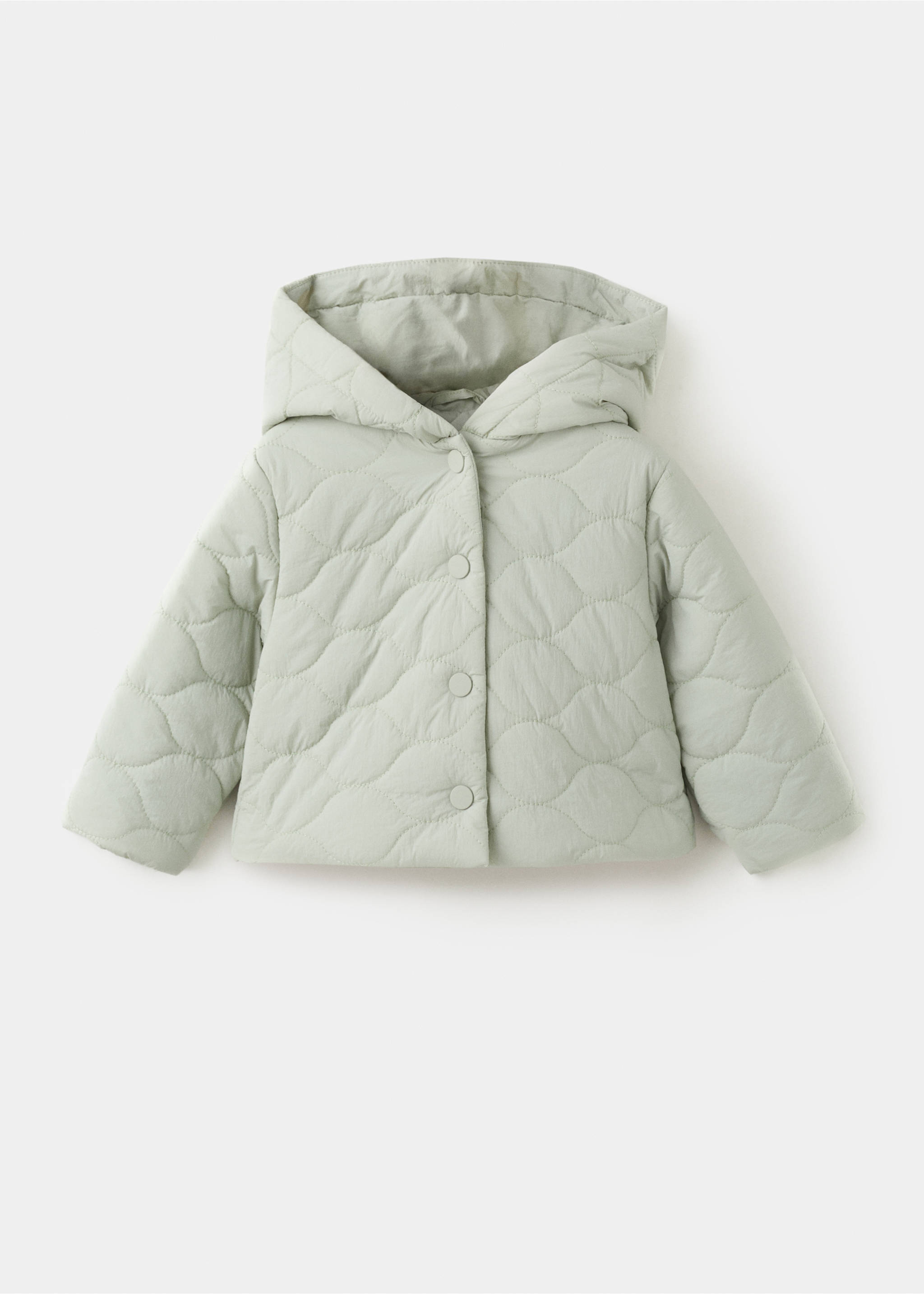 Hooded quilted jacket - Article without model, Green. Ref: 27044411-00.