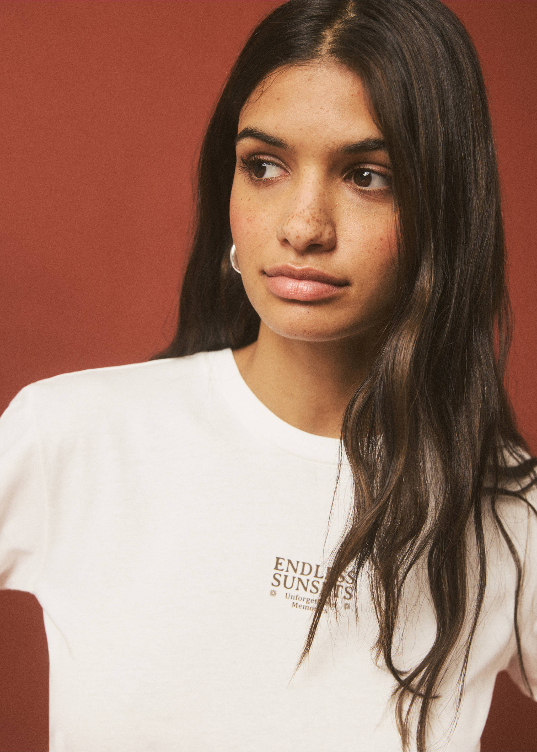 Printed cotton-blend t-shirt - Details of the article 1, Off White. Ref: 27044417-00.