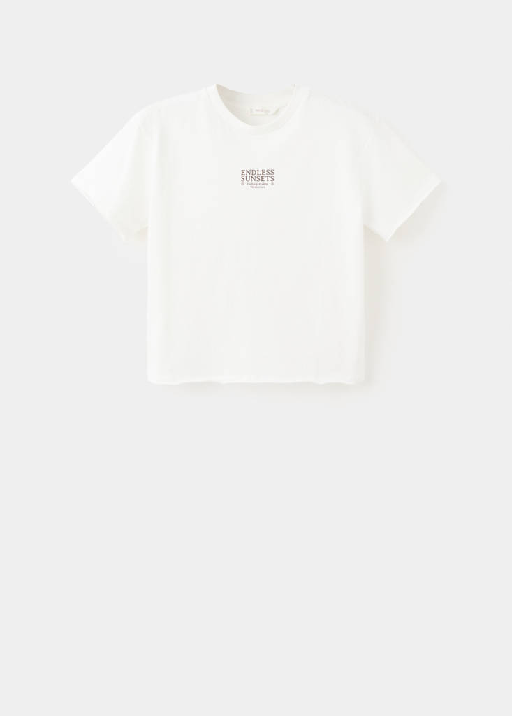 Printed cotton-blend t-shirt — Off White