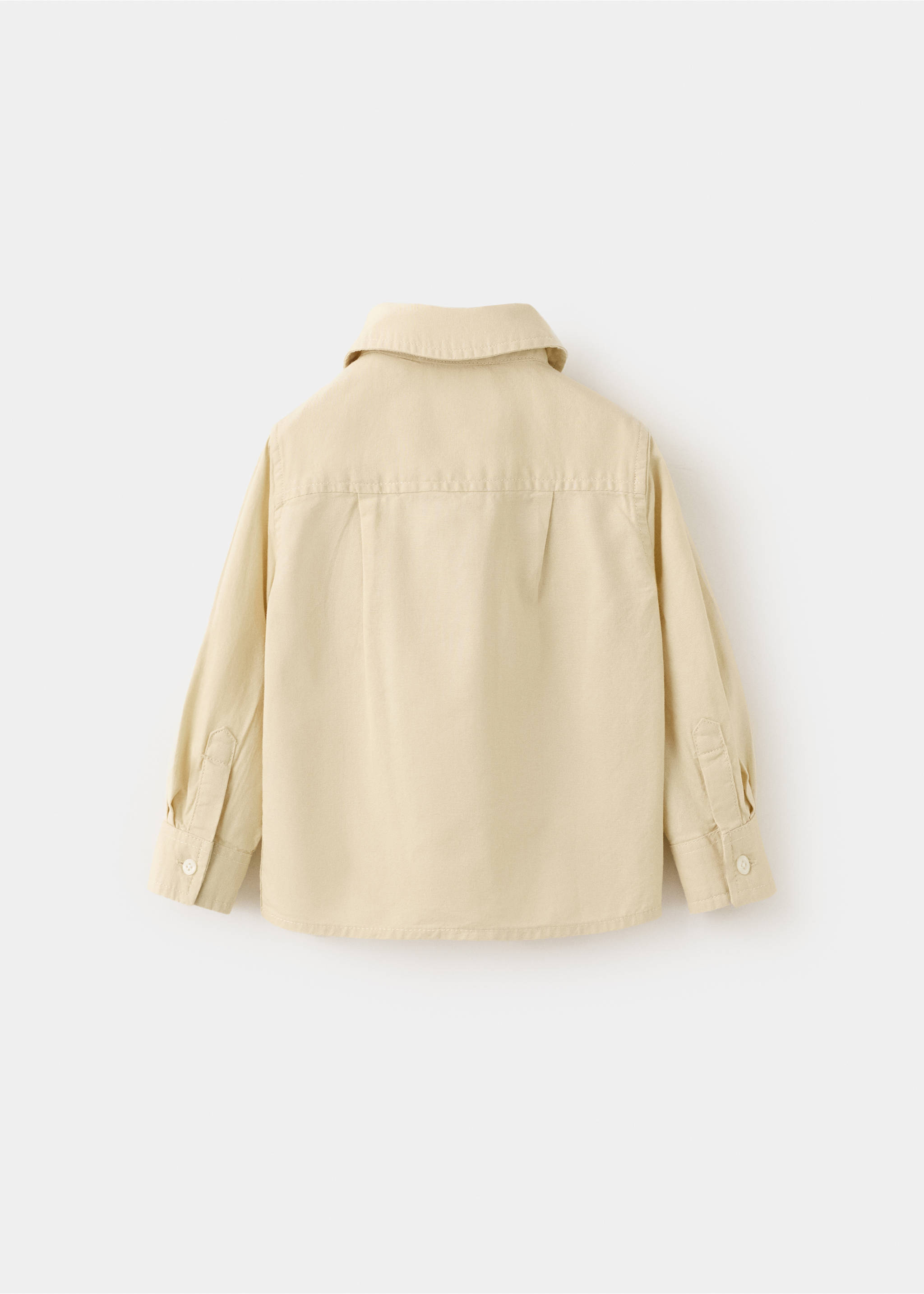 Chest-pocket cotton shirt - Reverse of the article, Ivory White. Ref: 27044422-00.