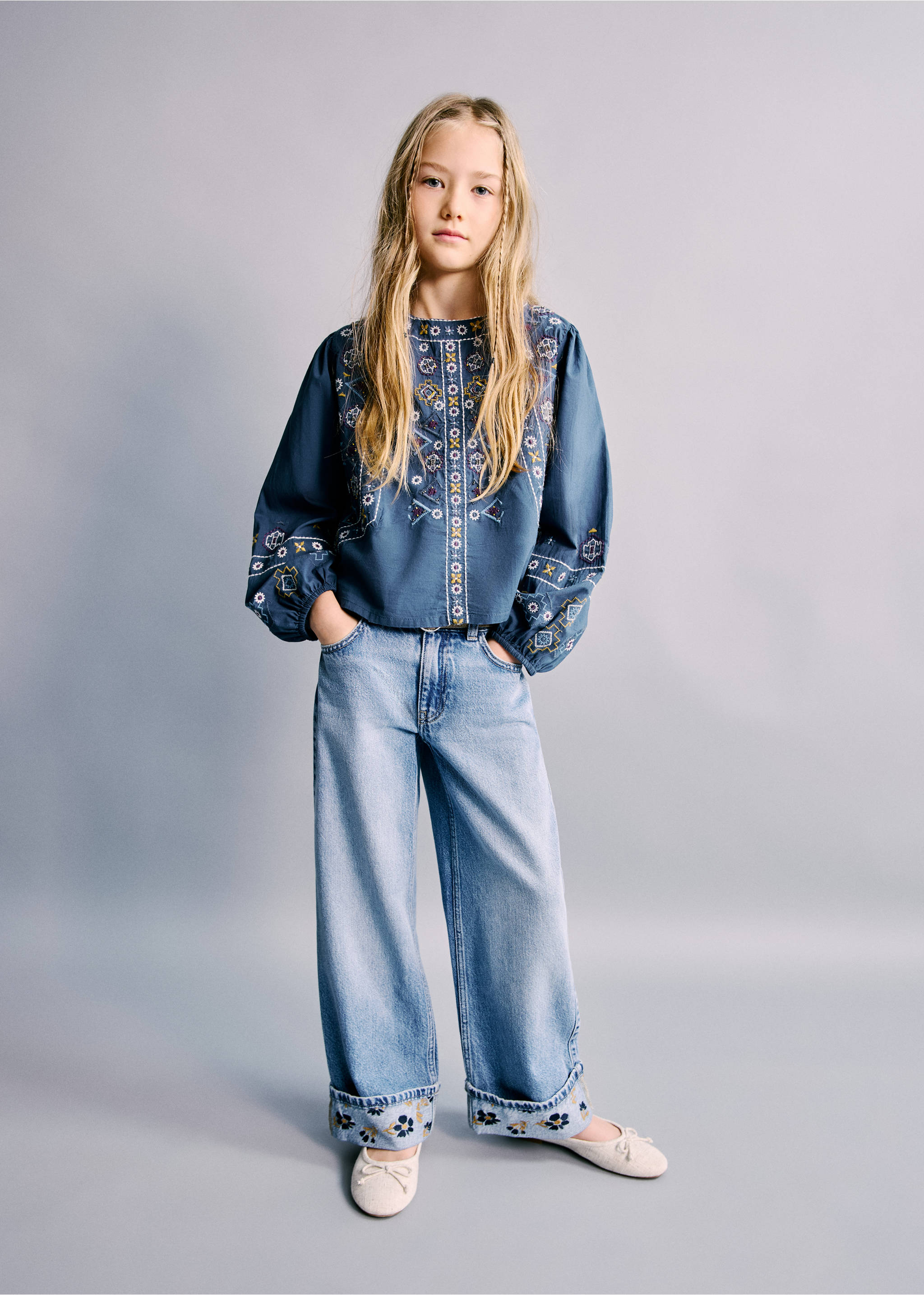 Bead detail blouse - General plane, Navy. Ref: 27044423-00.