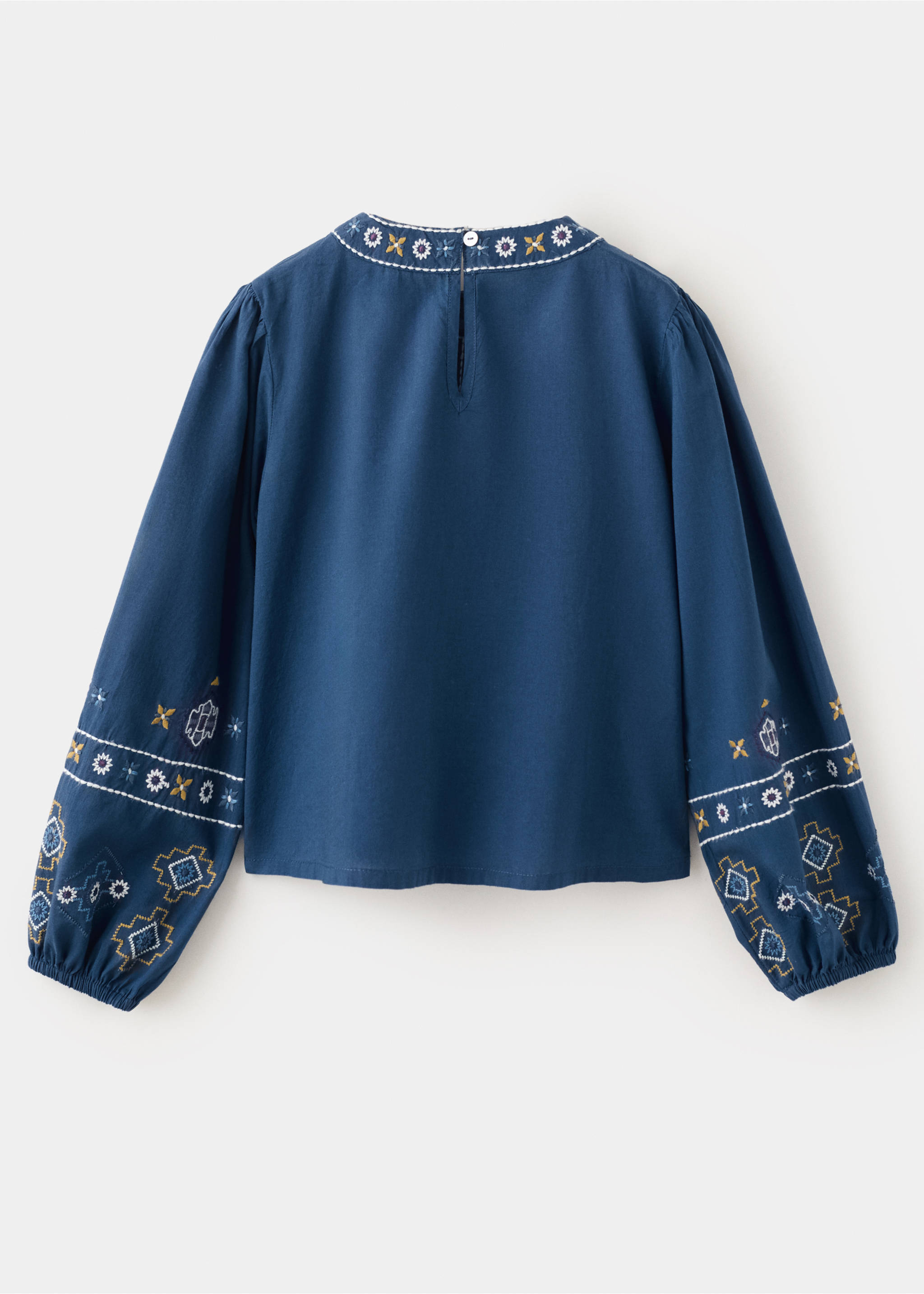 Bead detail blouse - Reverse of the article, Navy. Ref: 27044423-00.