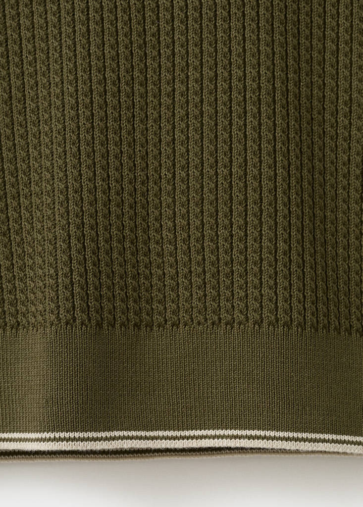 Fine knit microstructure sweater — Olive Green
