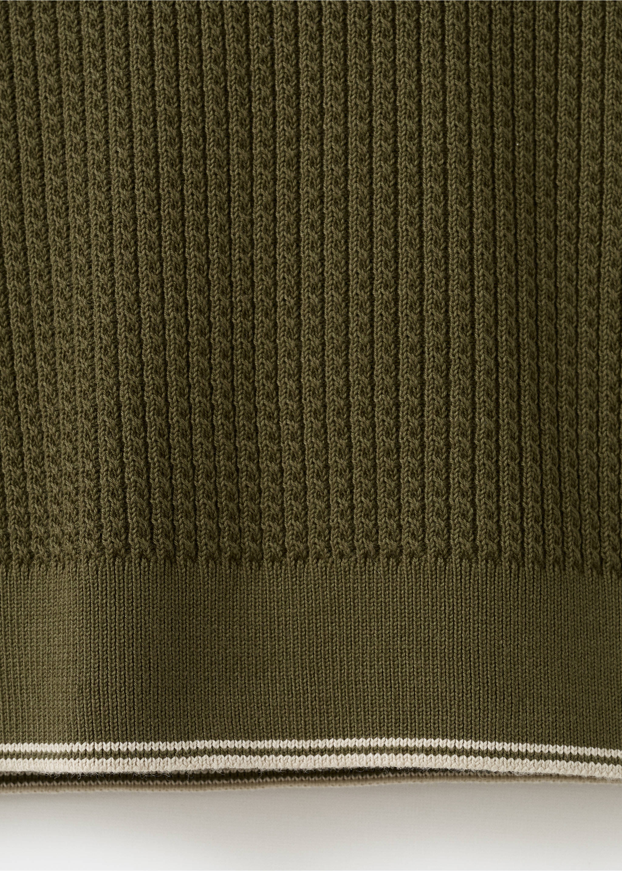 Fine knit microstructure sweater - Details of the article 0, Olive Green. Ref: 27044424-00.