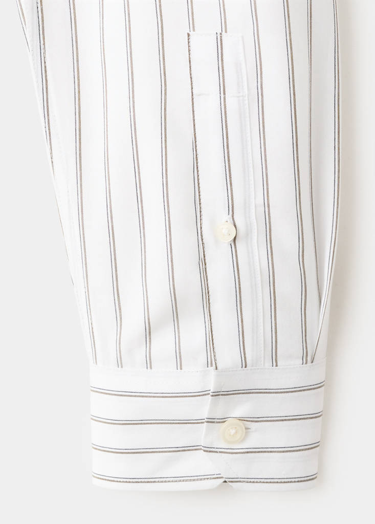 Regular fit 100% lyocell stripe shirt — Off White