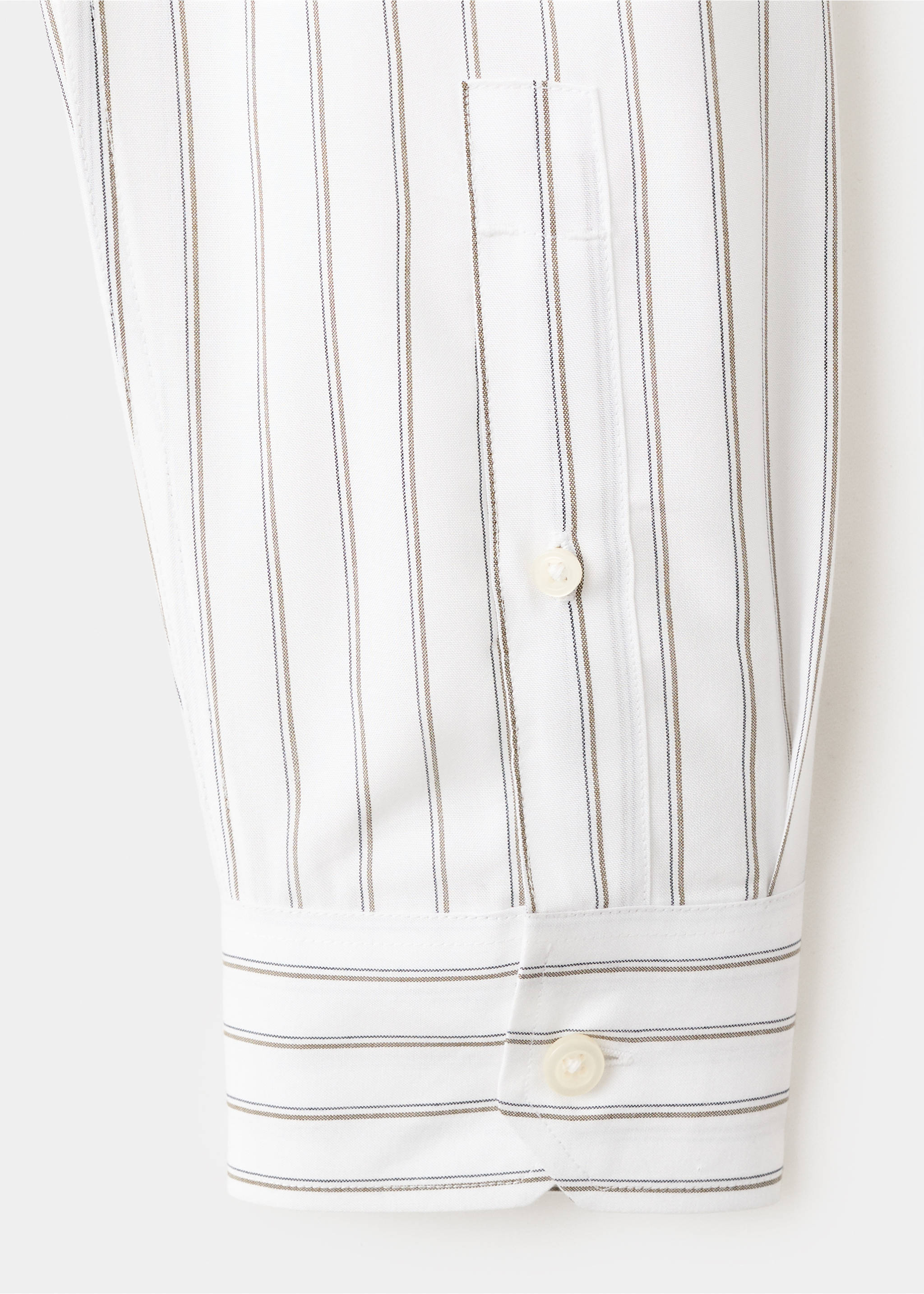 Chemise regular-fit 100 % lyocell à rayures - Détail de l'article 8, Blanc cassé. Ref: 27044425-00.