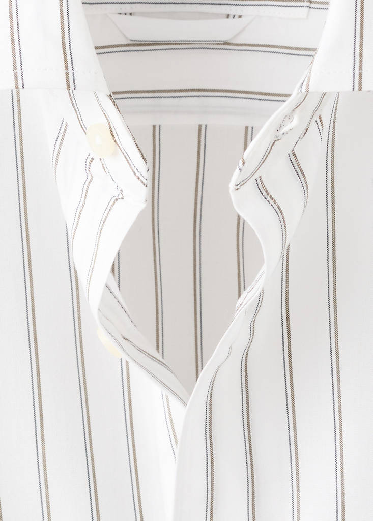 Regular fit 100% lyocell stripe shirt — Off White