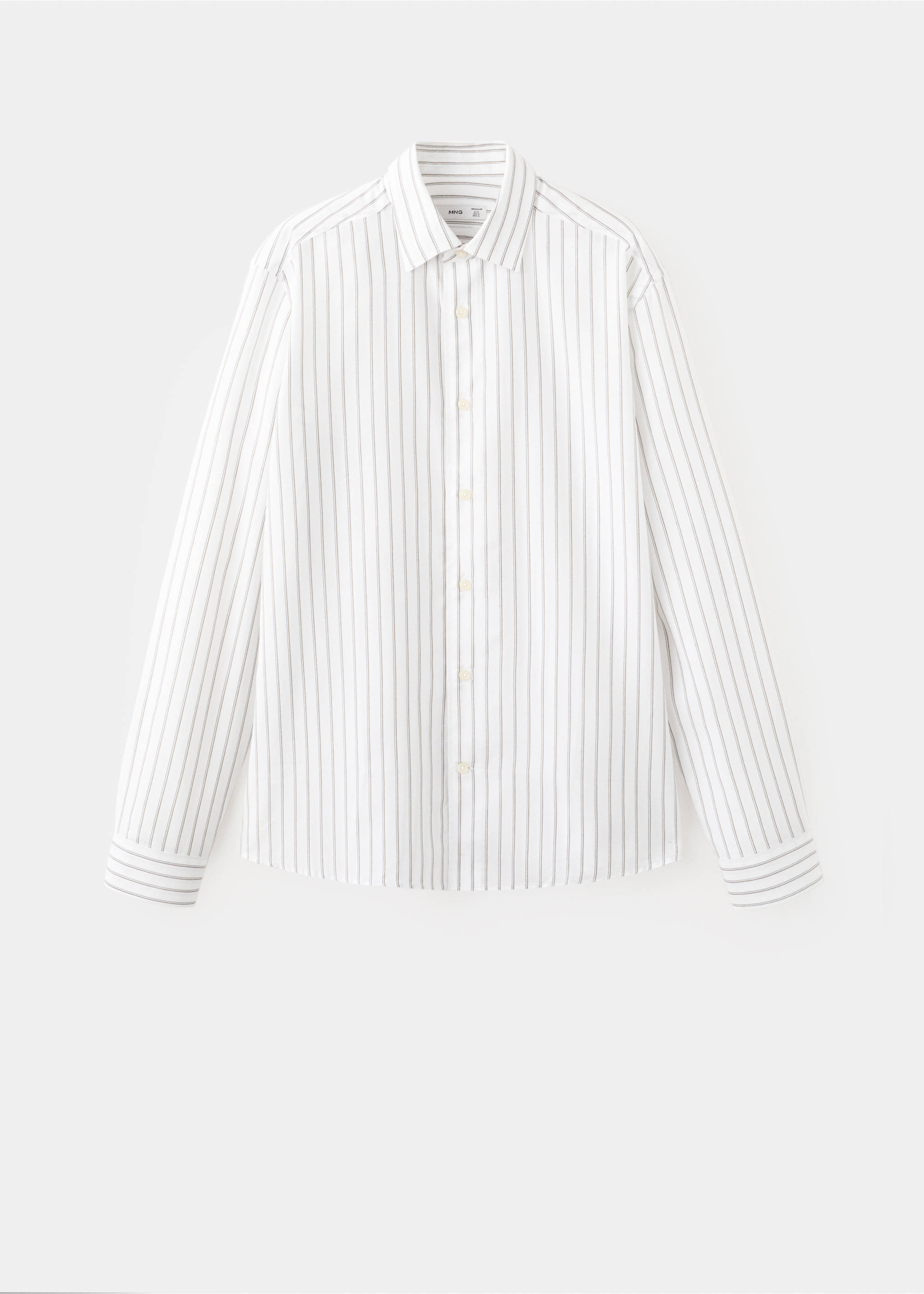 Regular fit 100% lyocell stripe shirt - Article without model, Off White. Ref: 27044425-00.