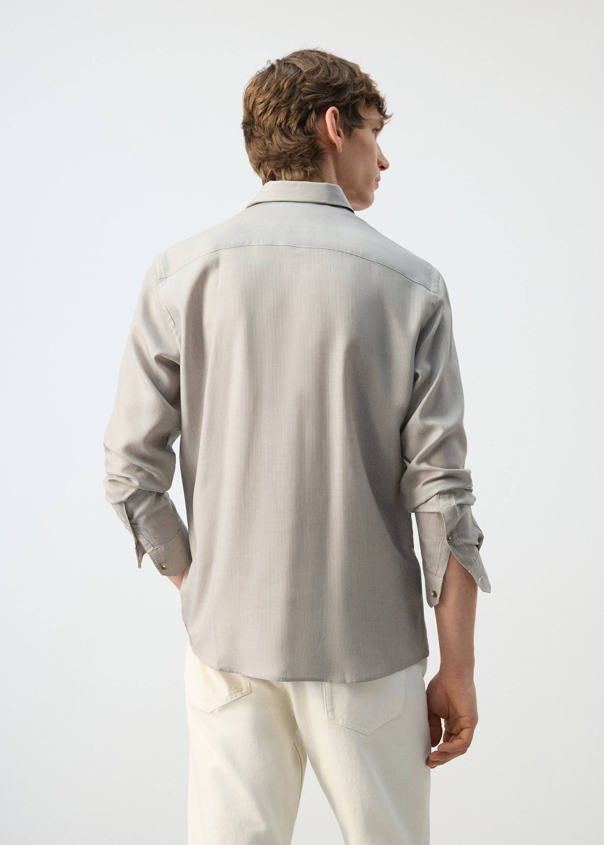 Regular fit 100% lyocell stripe shirt - Reverse of the article