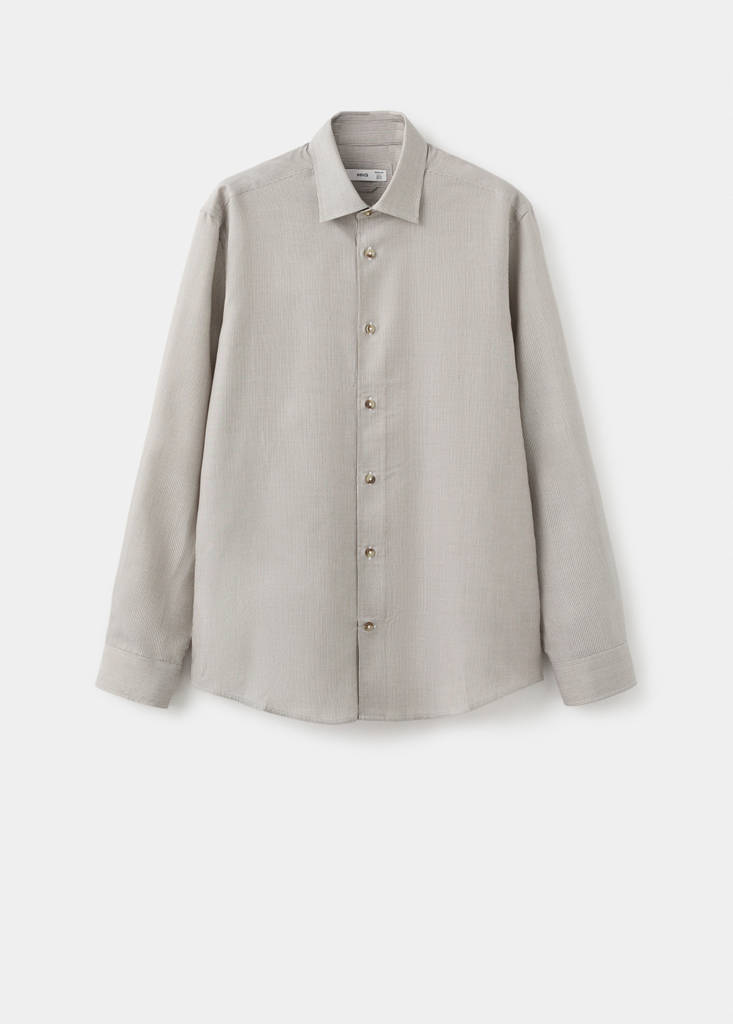 Regular fit 100% lyocell stripe shirt — Olive Green
