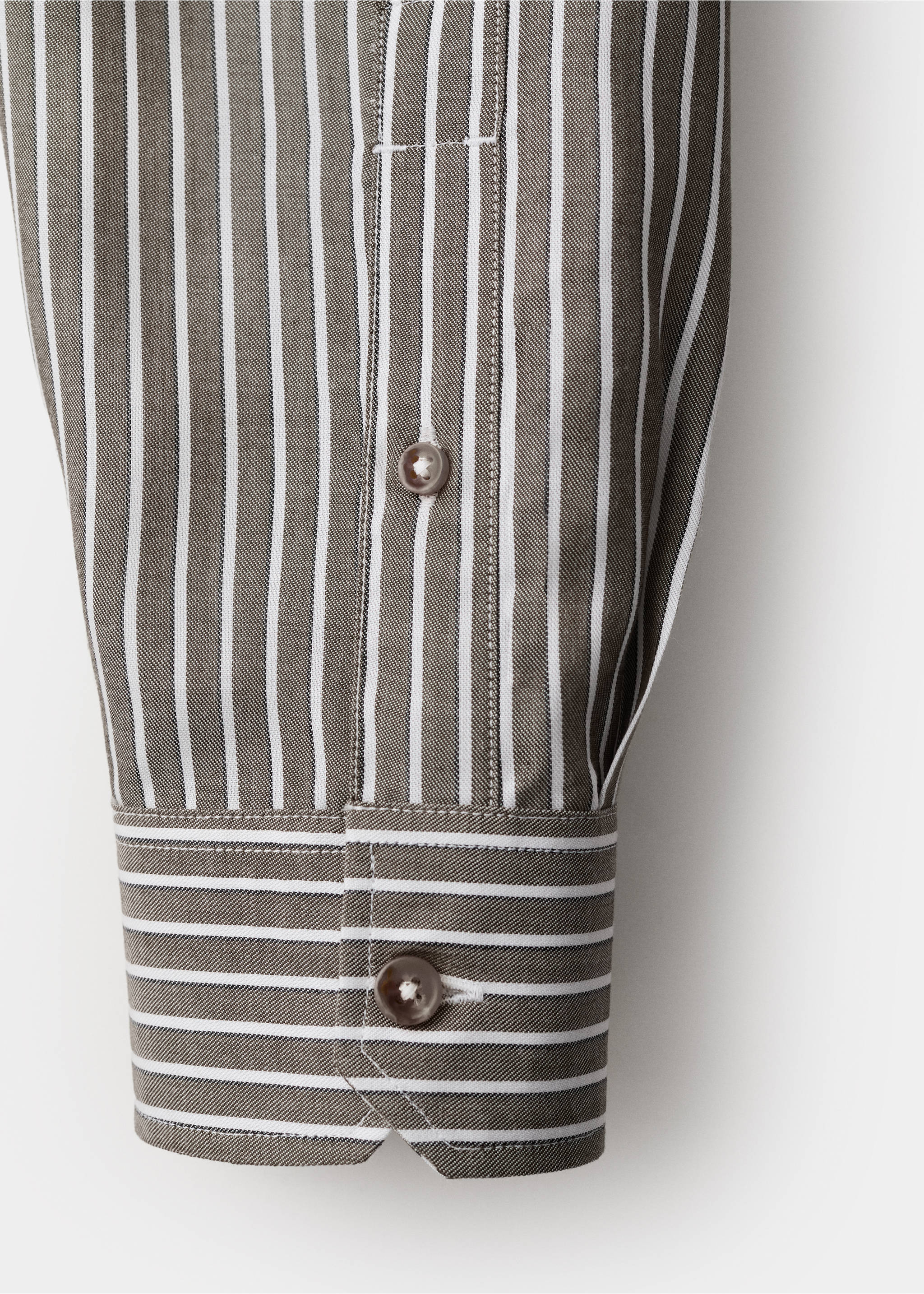 Chemise regular-fit 100 % lyocell à rayures - Détail de l'article 8, Kaki. Ref: 27044425-00.