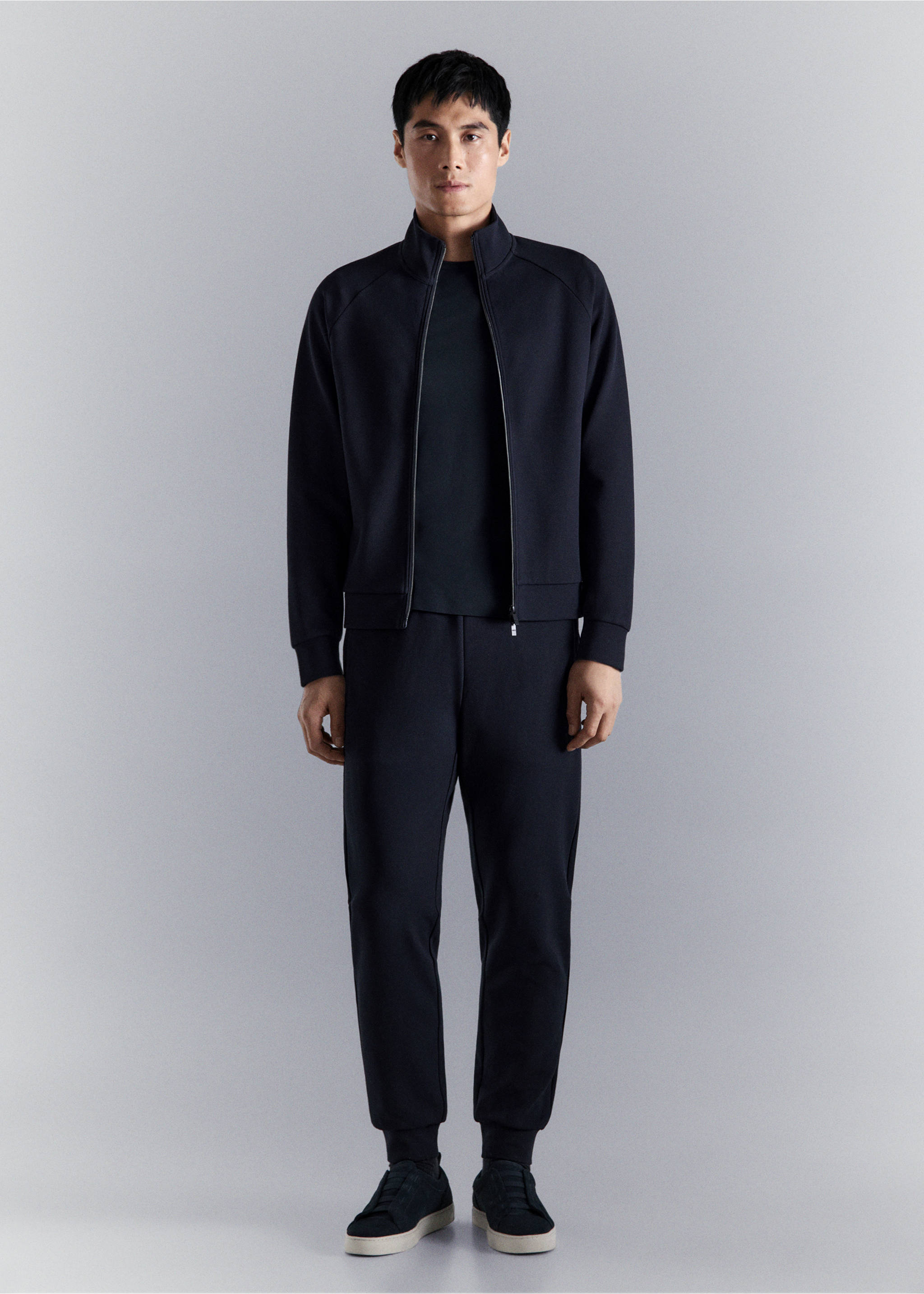 Sudadera técnica cremallera Coolmax ® - Plano general, Azul marino. Ref: 27044426-00.