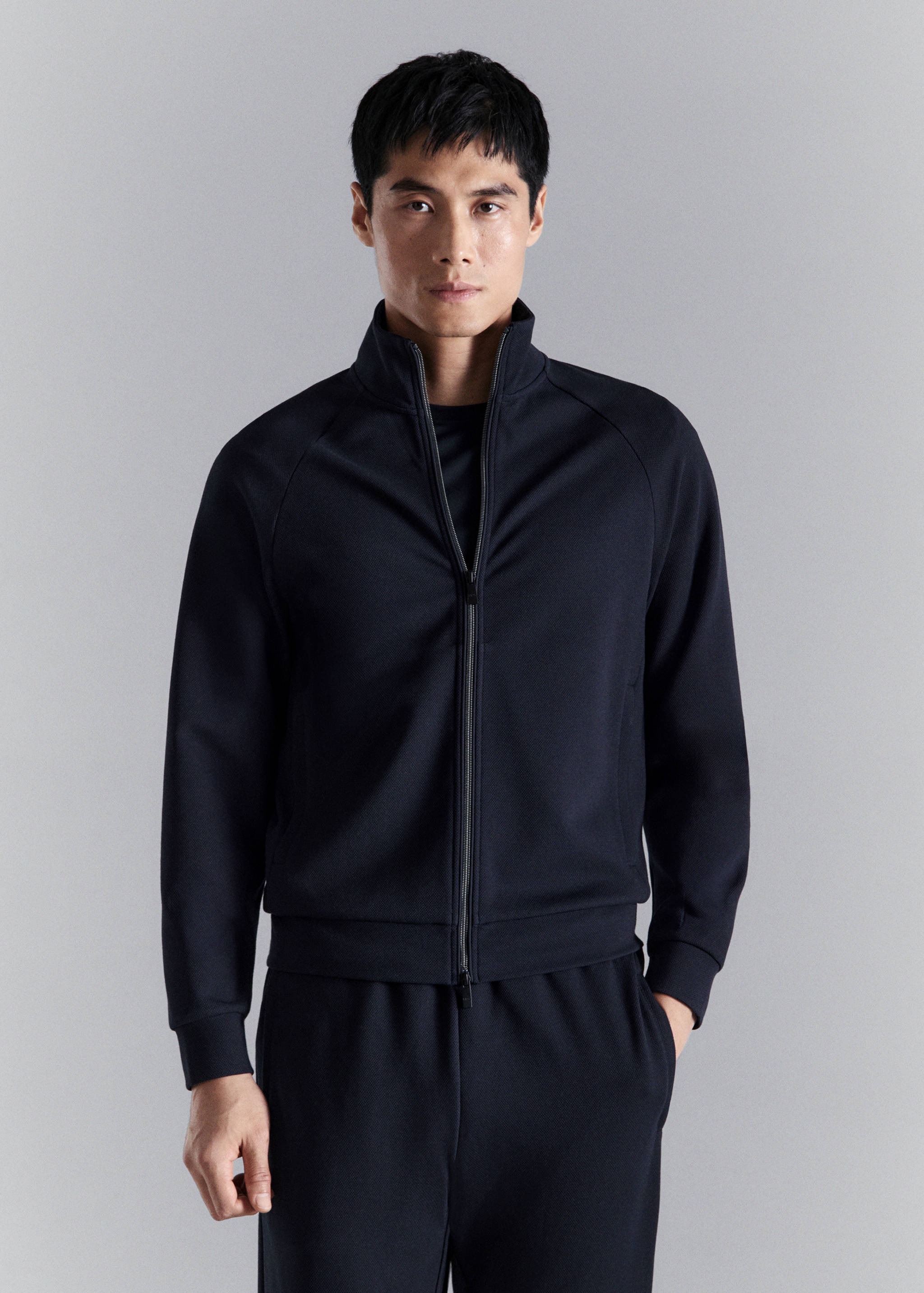 Sudadera técnica cremallera Coolmax ® - Plano medio