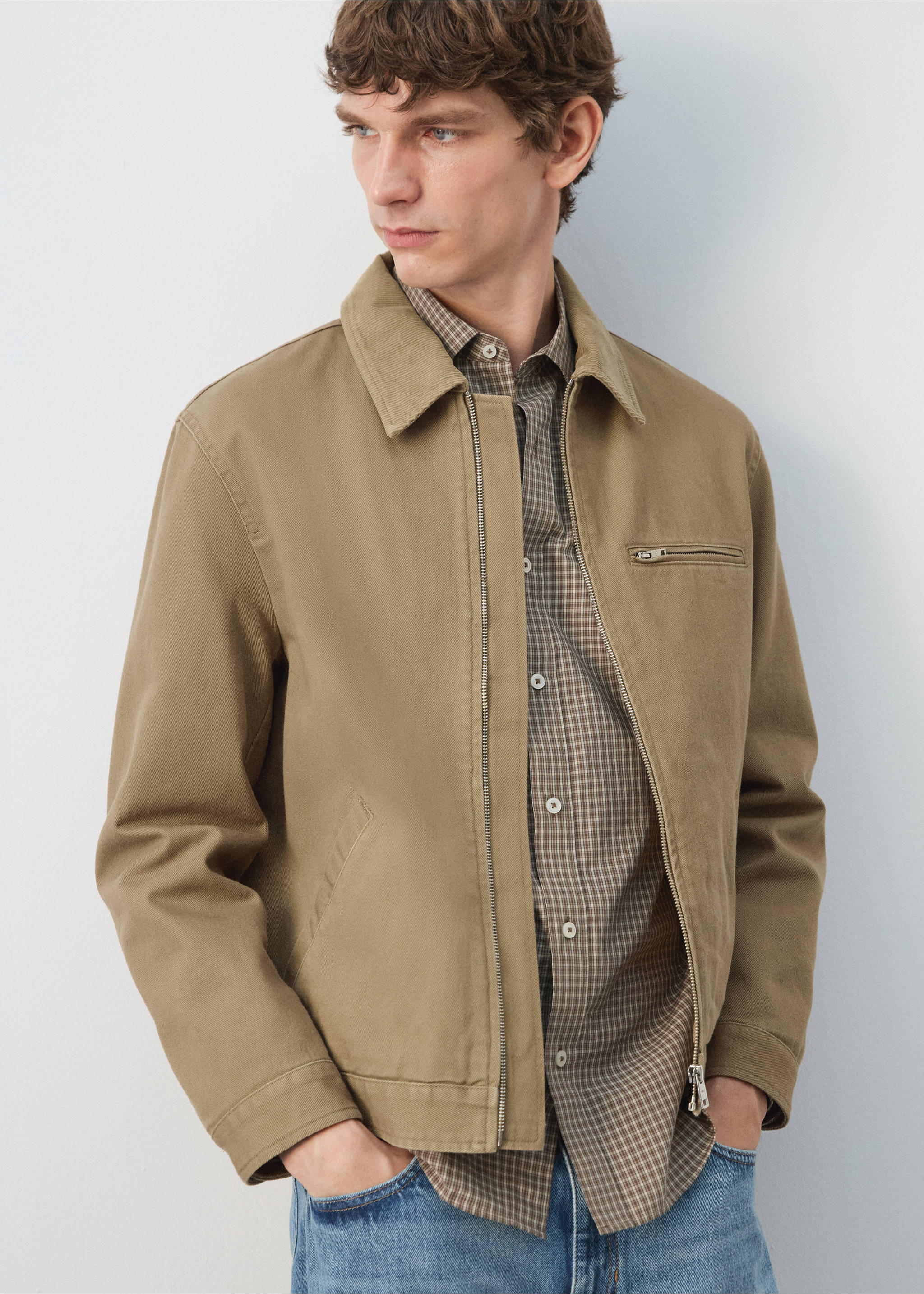 Джинсовая куртка с вельветовым воротником - Деталь изделия 6, Бежевый. Ref: 27044427-00.