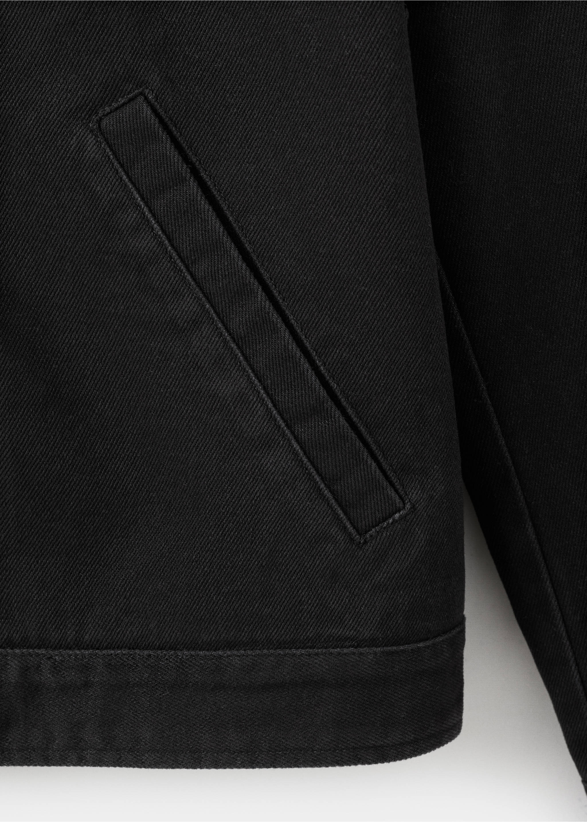 Джинсовая куртка с вельветовым воротником - Деталь изделия 0, Черный деним. Ref: 27044427-00.