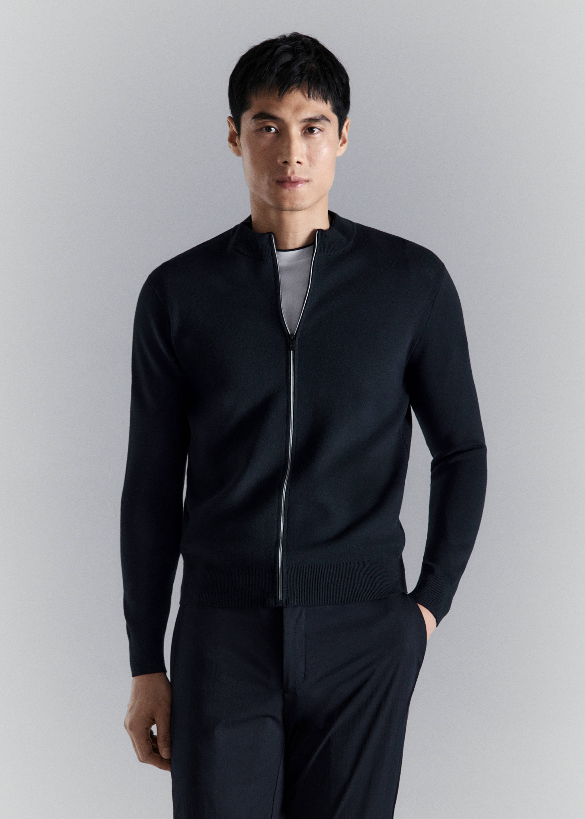 Cárdigan punto comfort stretch - Plano medio