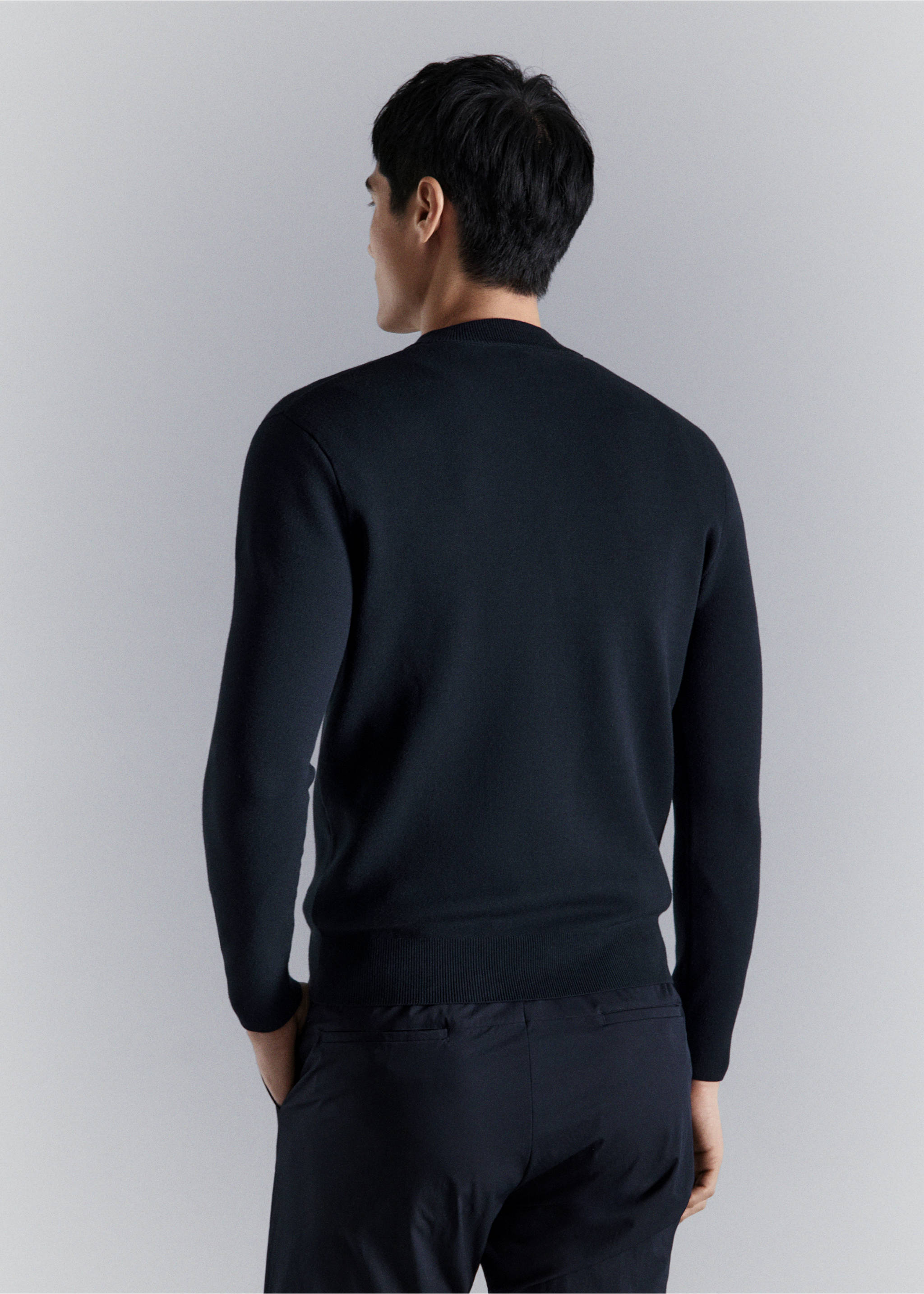 Cárdigan punto comfort stretch - Reverso del artículo, Azul marino. Ref: 27044428-00.