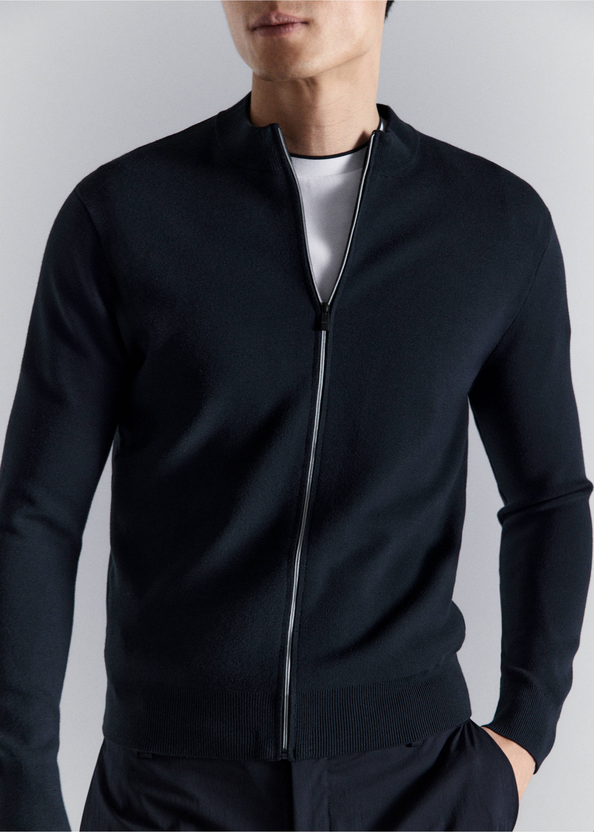 Cárdigan punto comfort stretch - Detalle del artículo 6, Azul marino. Ref: 27044428-00.