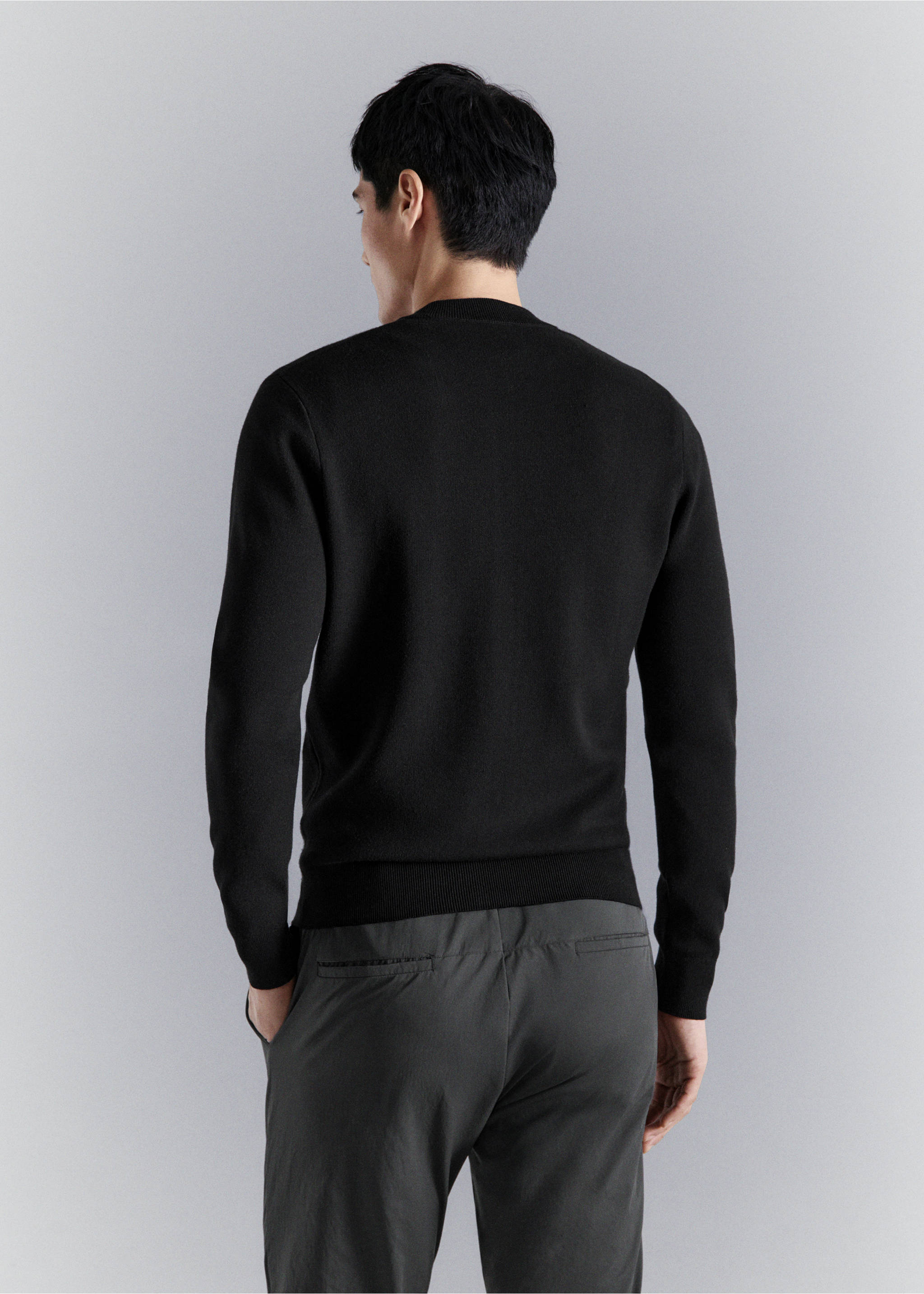 Cárdigan punto comfort stretch - Reverso del artículo, Negro. Ref: 27044428-00.