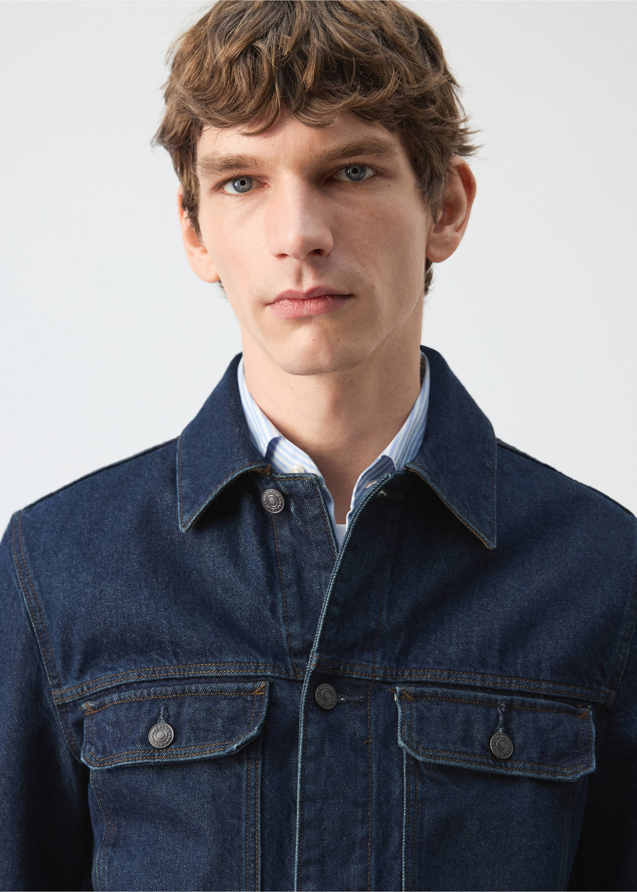 Джинсовая куртка из 100% хлопка с карманами - Деталь изделия 1, Синий. Ref: 27044429-00.