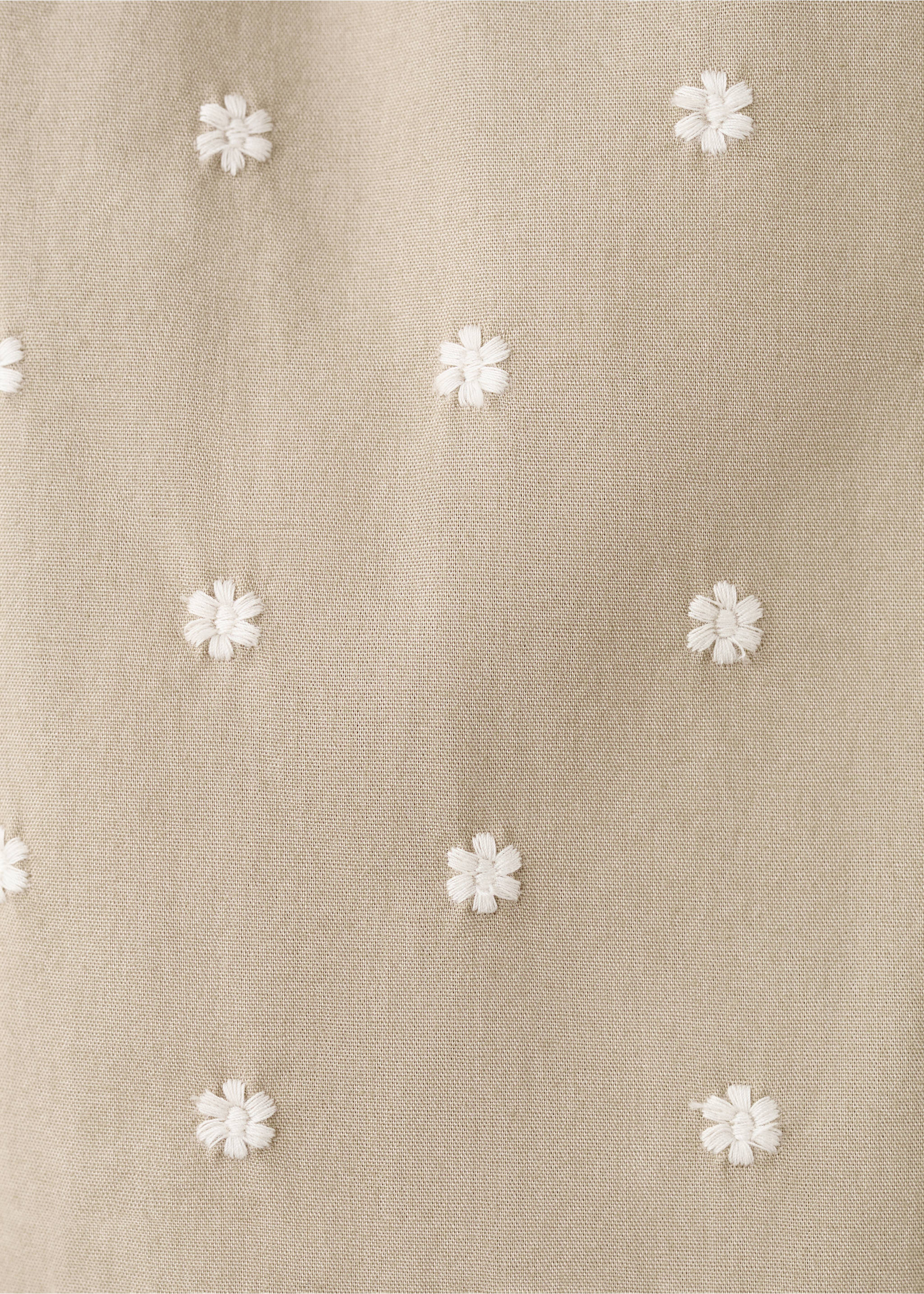 Embroidered floral paperbag trousers - Details of the article 0, Sand. Ref: 27044433-00.