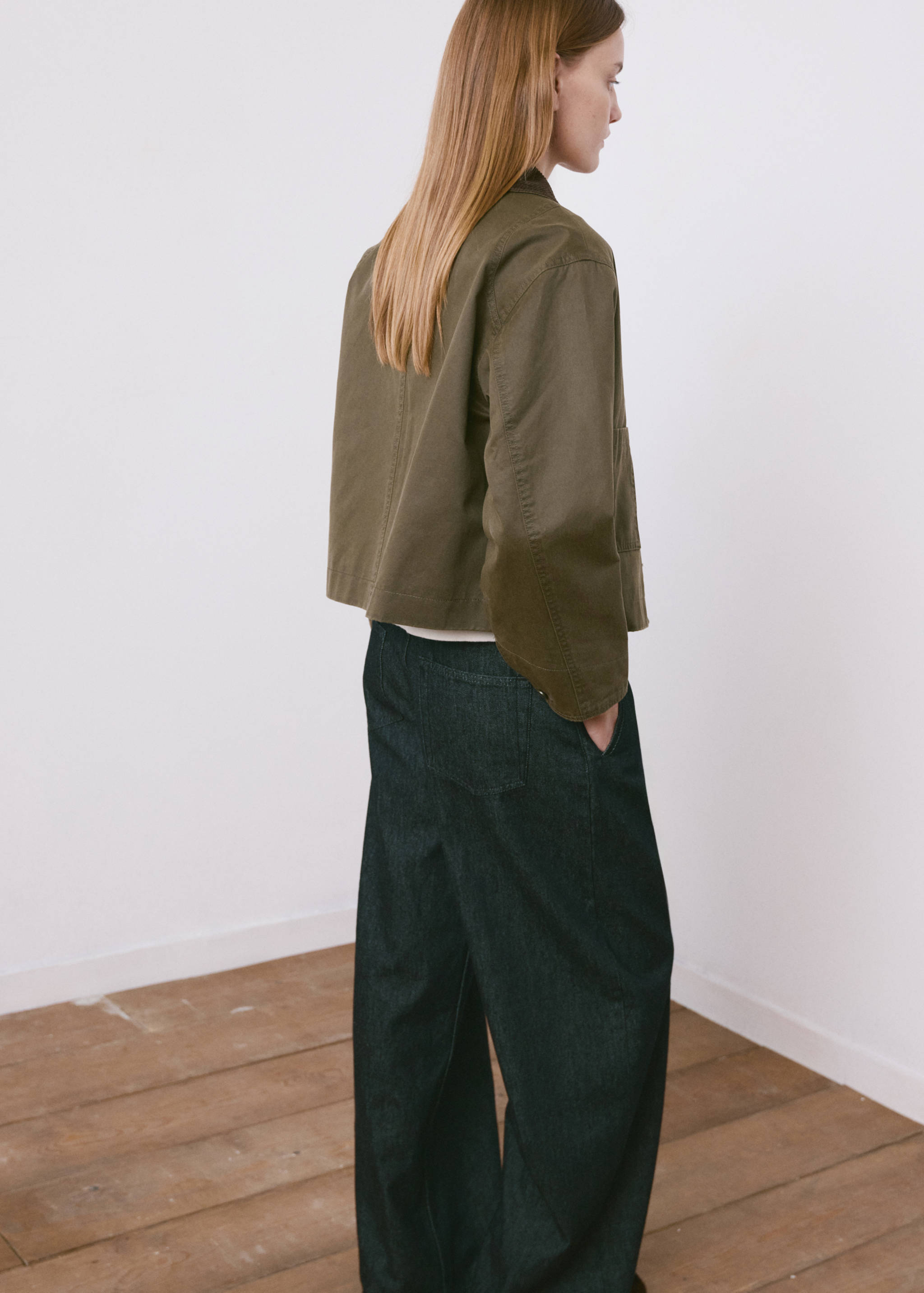 Cotton parka with contrasting collar - Reverse of the article